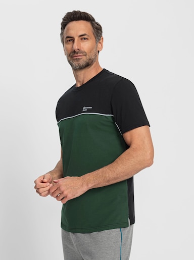 Catamaran Sports Sportshirt mit einfarbigem Rückenteil - moos
