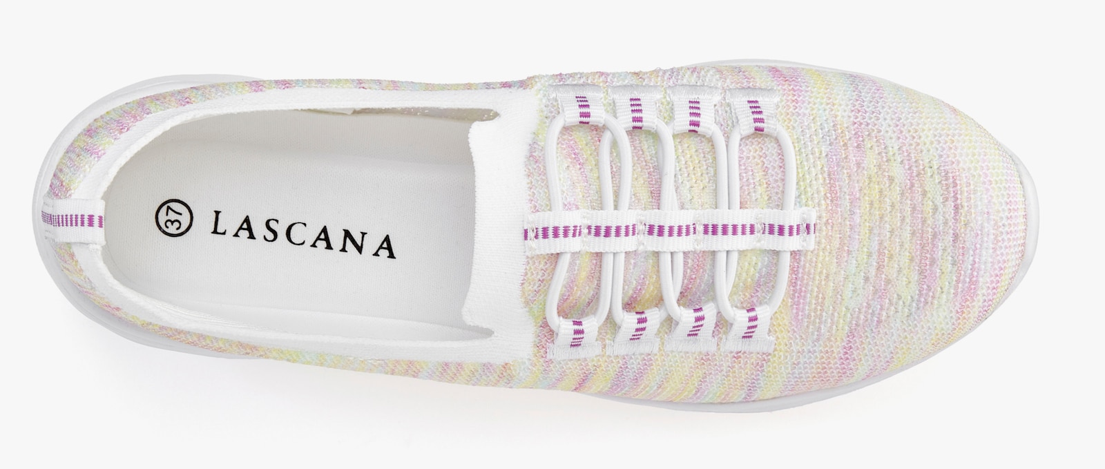 LASCANA Sneaker - gelb/pink meliert