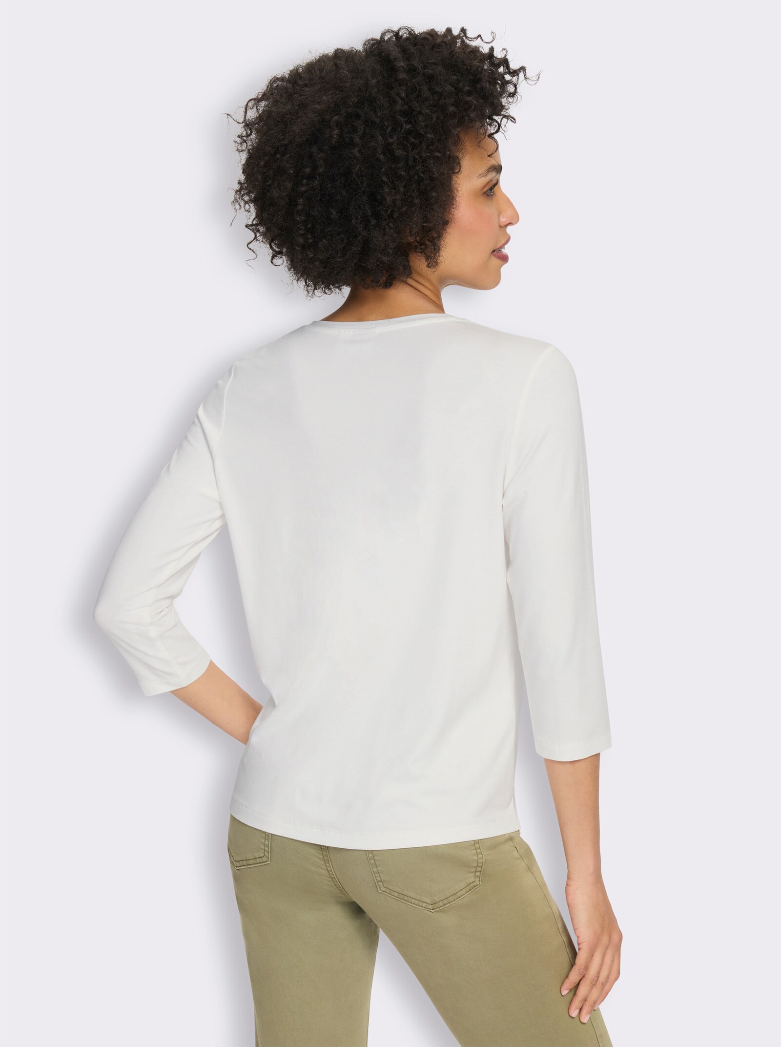 heine 3/4-Arm-Shirt mit Frontprint - ecru