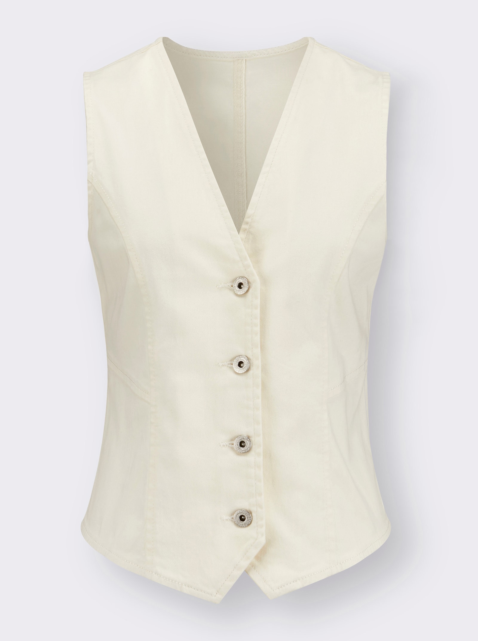 Jeansweste mit tailliertem Schnitt - ecru