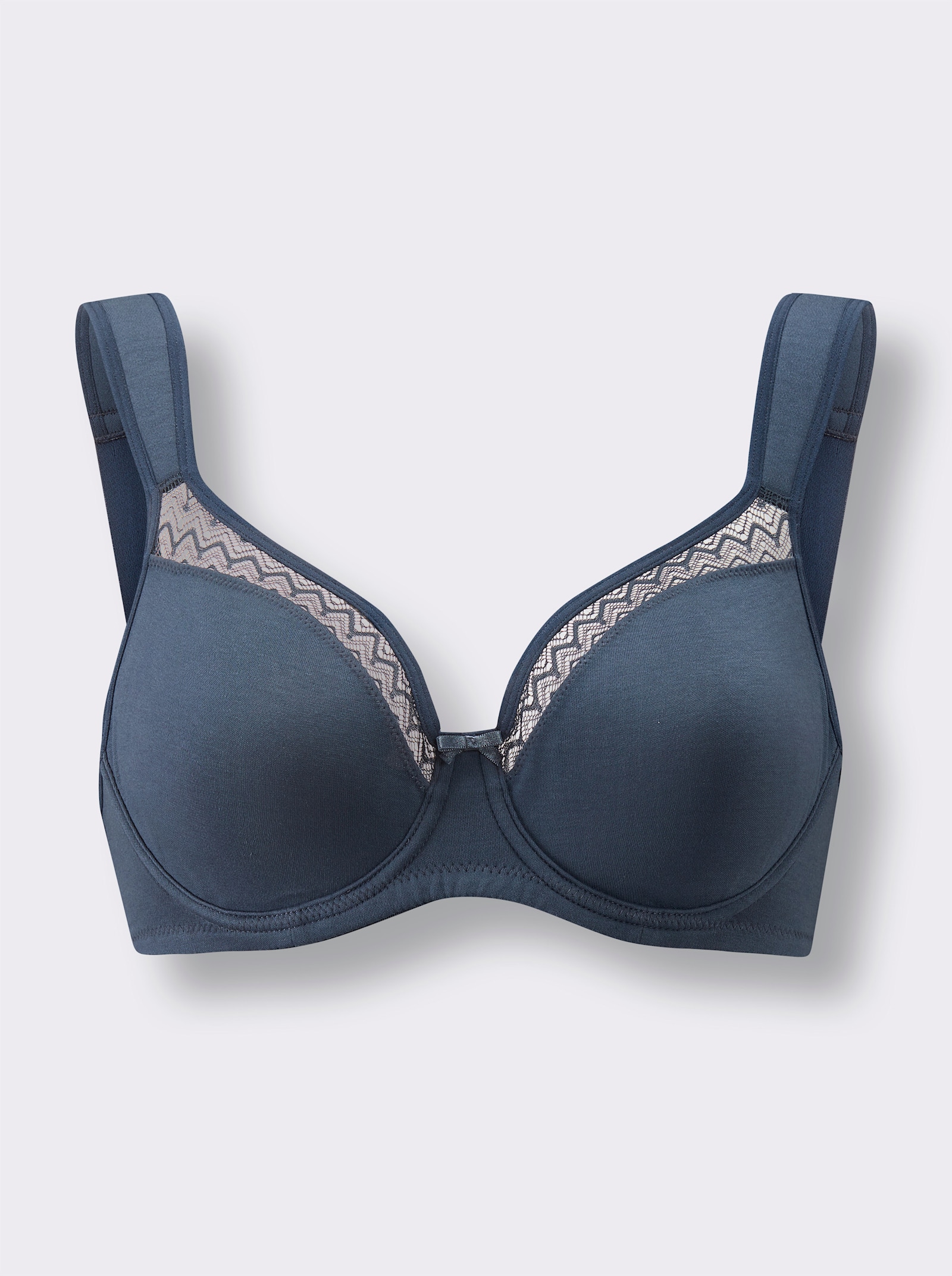 wäschepur Podprsenka s kosticemi a strukturovanou krajkou - kouřová modrá