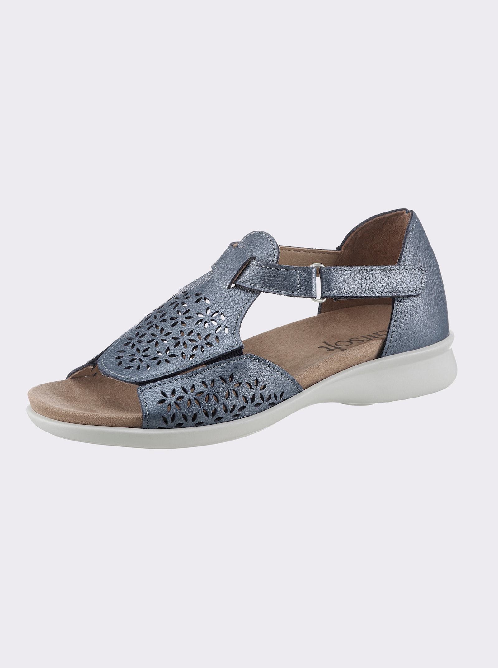 airsoft comfort+ Sandale mit elastischem Vorderfußbereich - eisblau