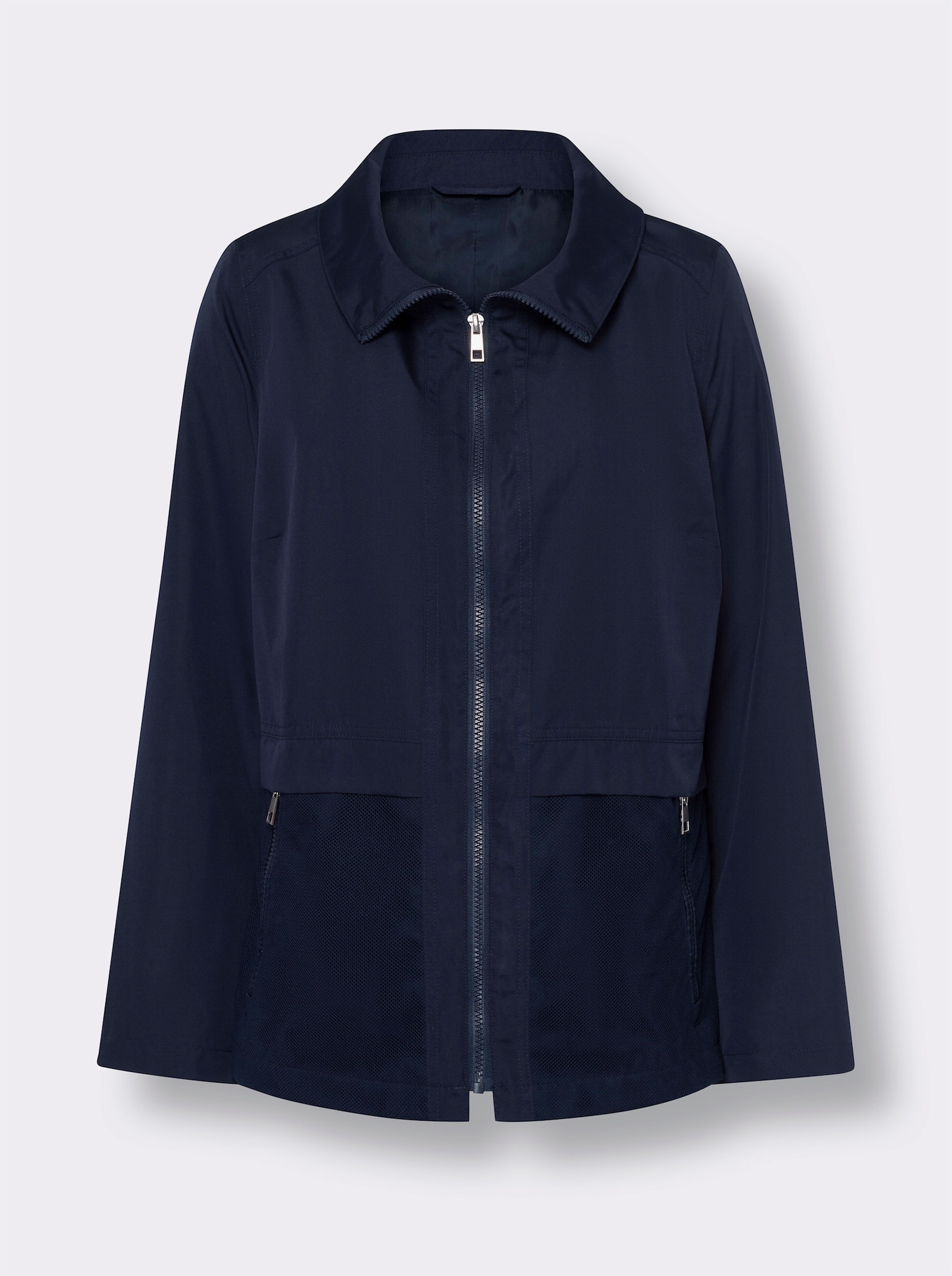 Übergangsjacke mit Mesh-Einsatz - marine
