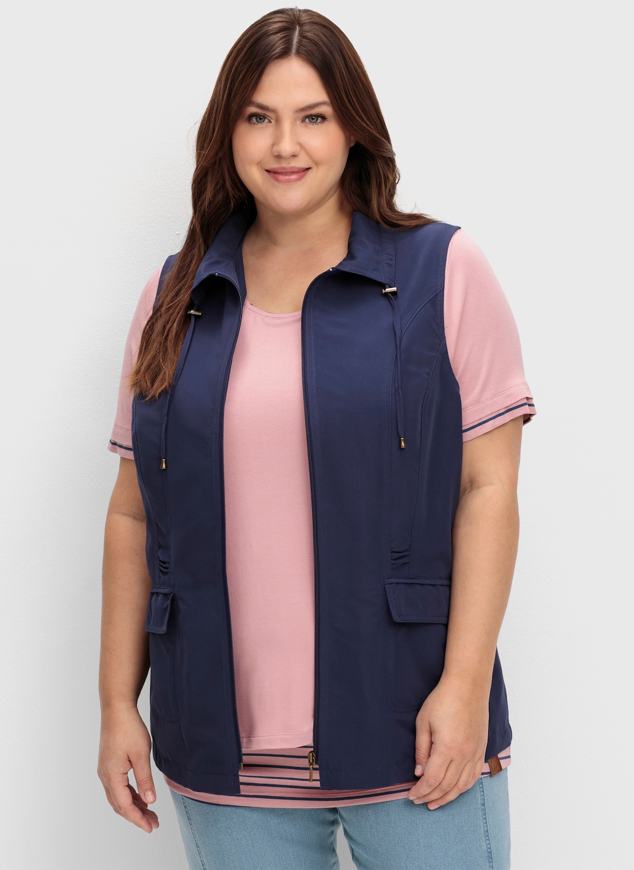 Longweste aus Microfaser - marine