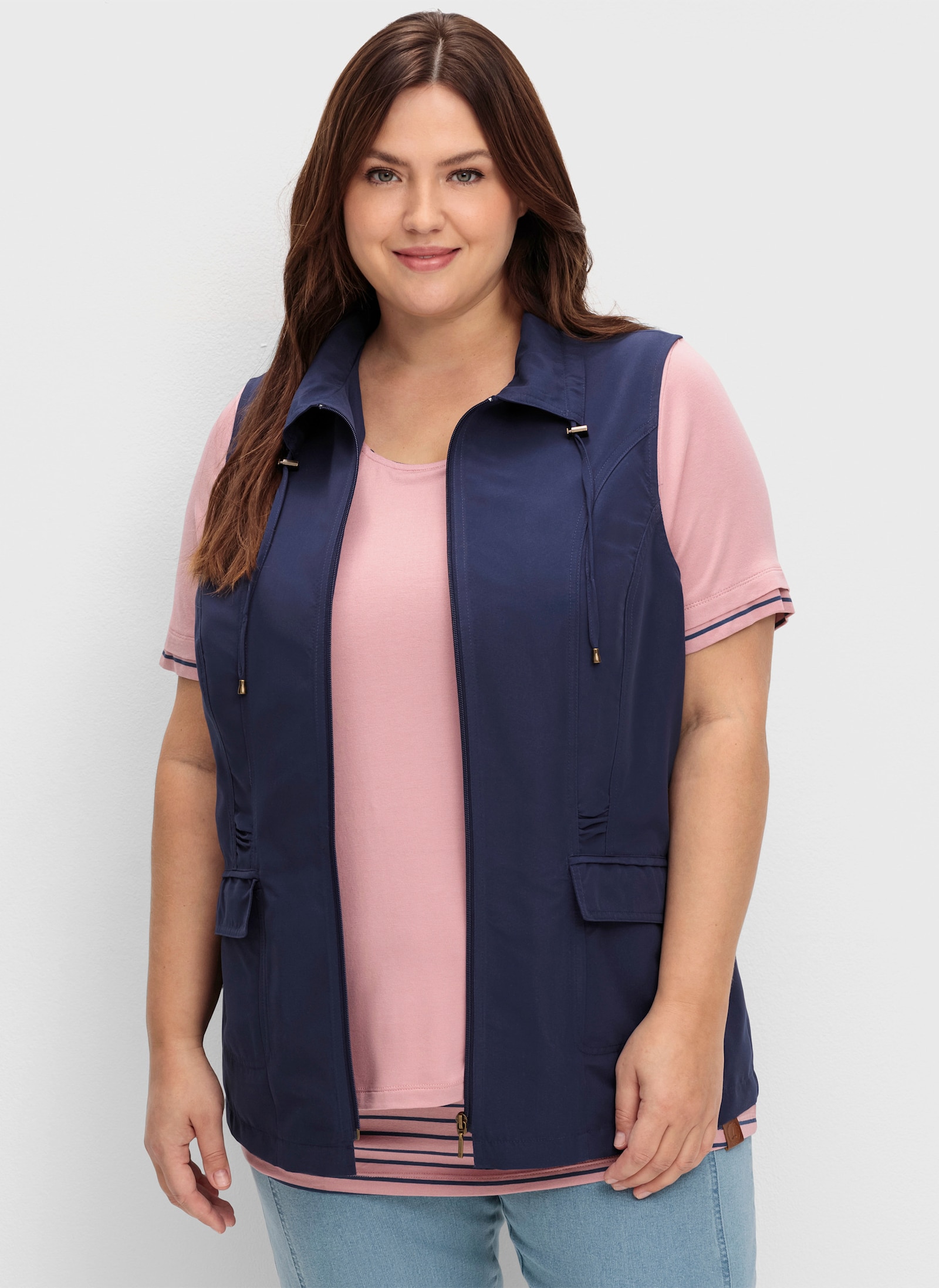 Longweste aus Microfaser - marine