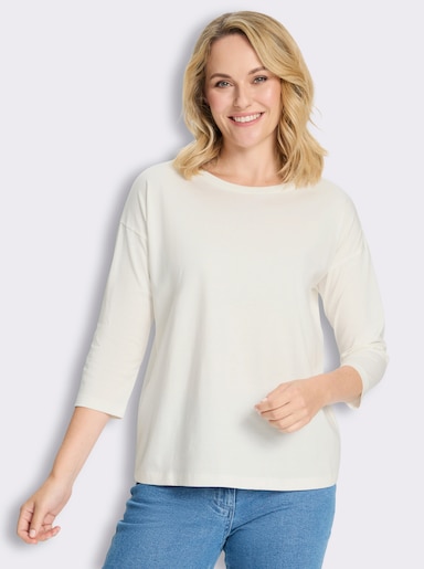 3/4-Arm-Shirt in Baumwoll-Qualität - ecru