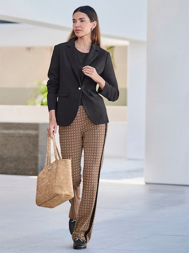 heine Blazer met schoudervulling - zwart