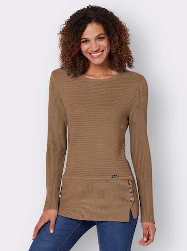 Pullover met ronde hals - camel