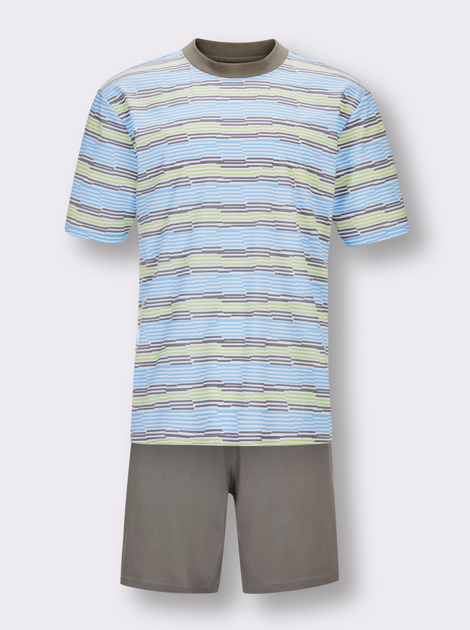 wäschepur men Shorty - weiß-grau-bedruckt