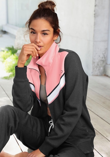 H.I.S Veste sweat - anthracite-rose