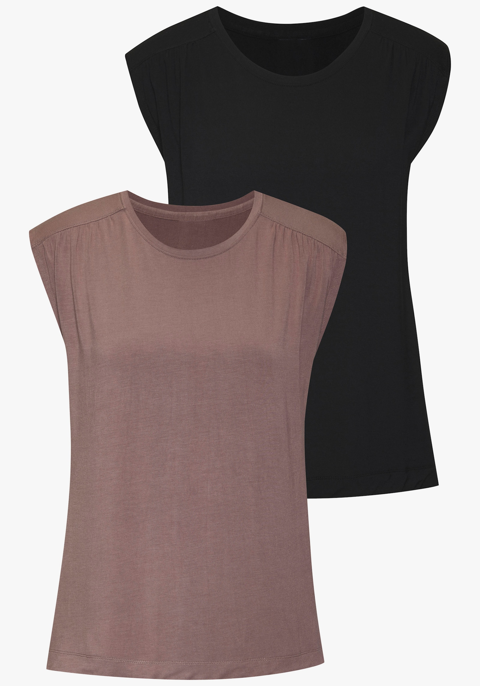 LASCANA Shirttop - taupe, schwarz