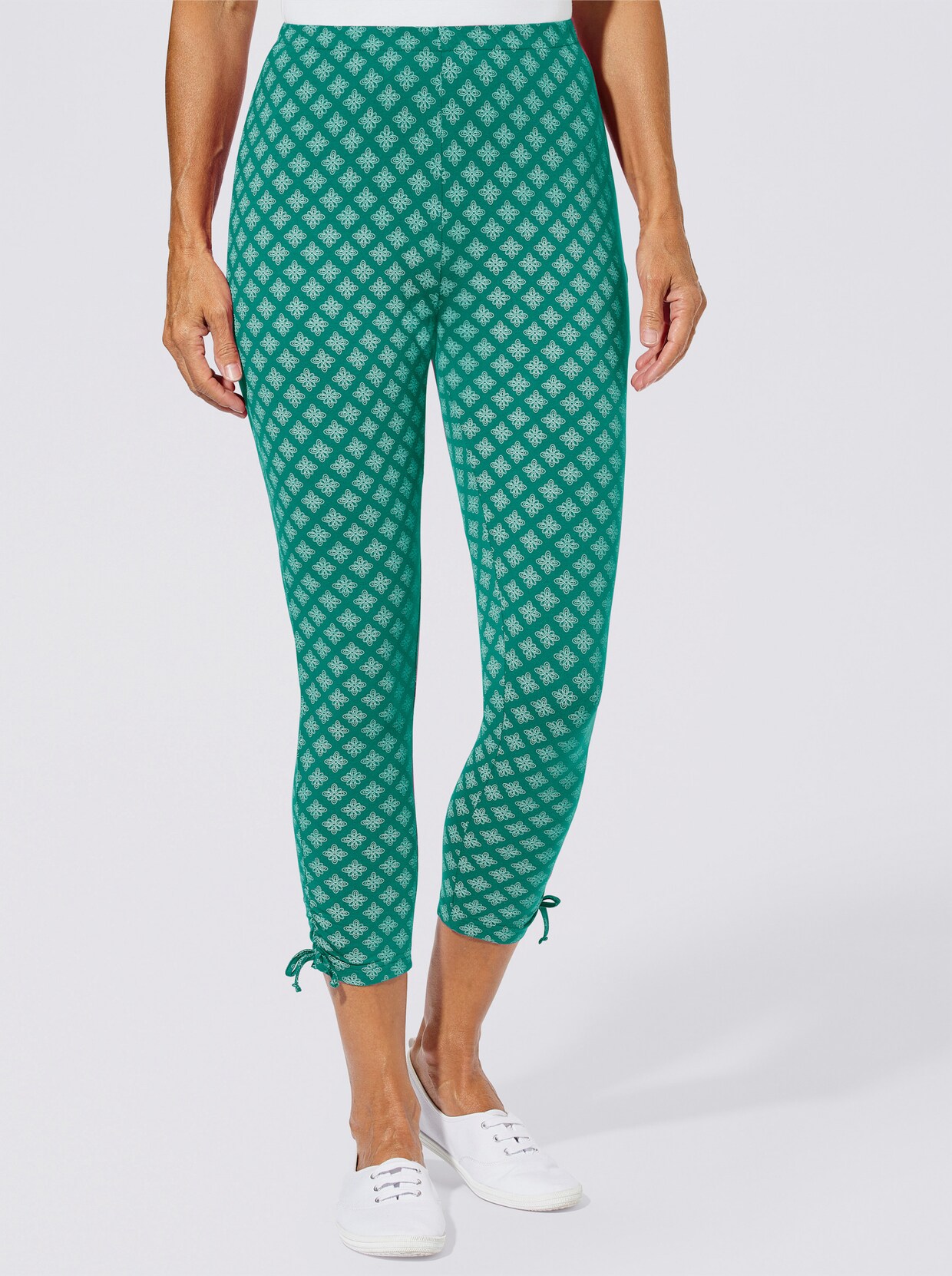 Legging - smaragdgroen gedessineerd