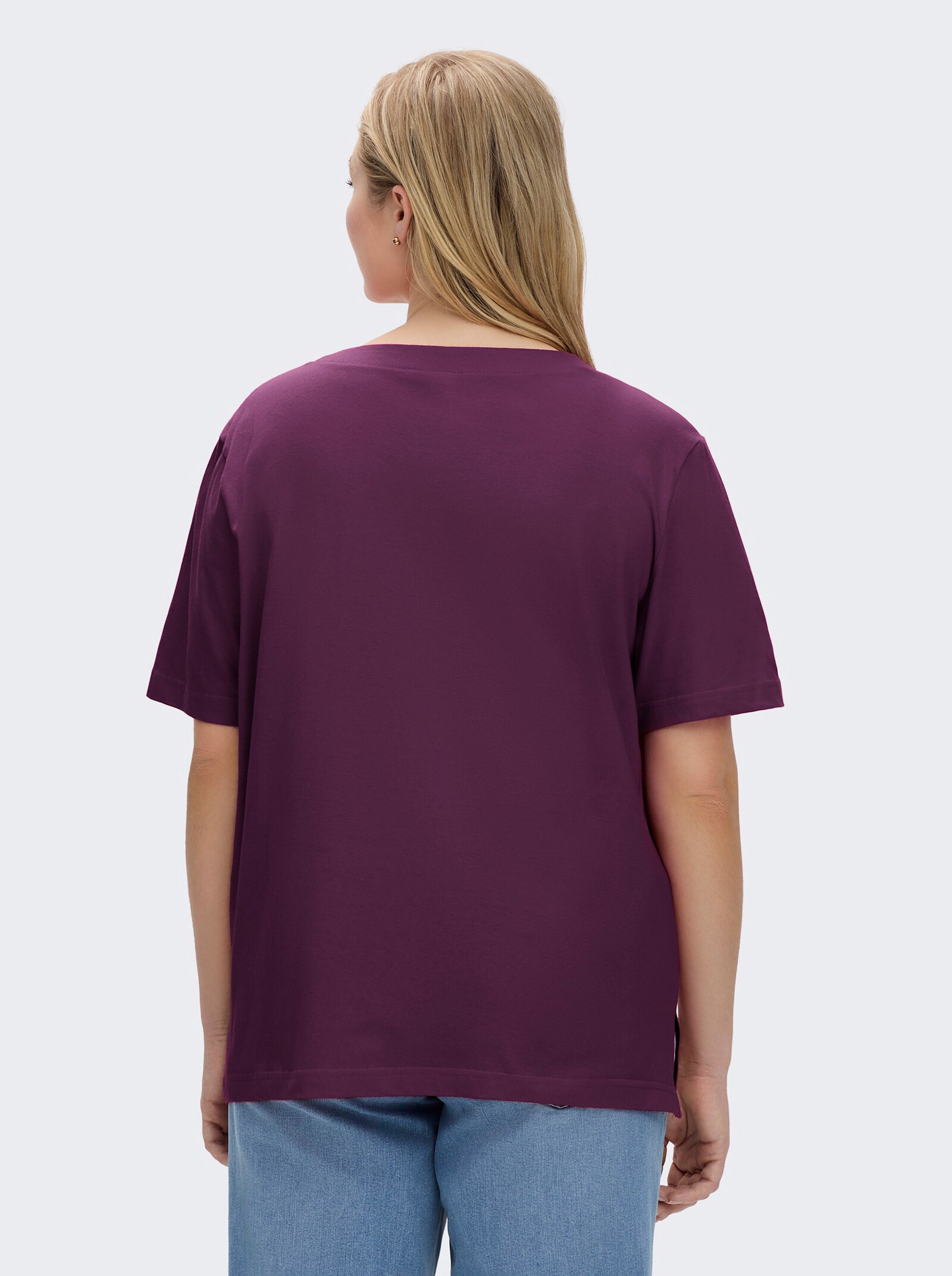 Kurzarmshirt mit Muschel-Druck - feige