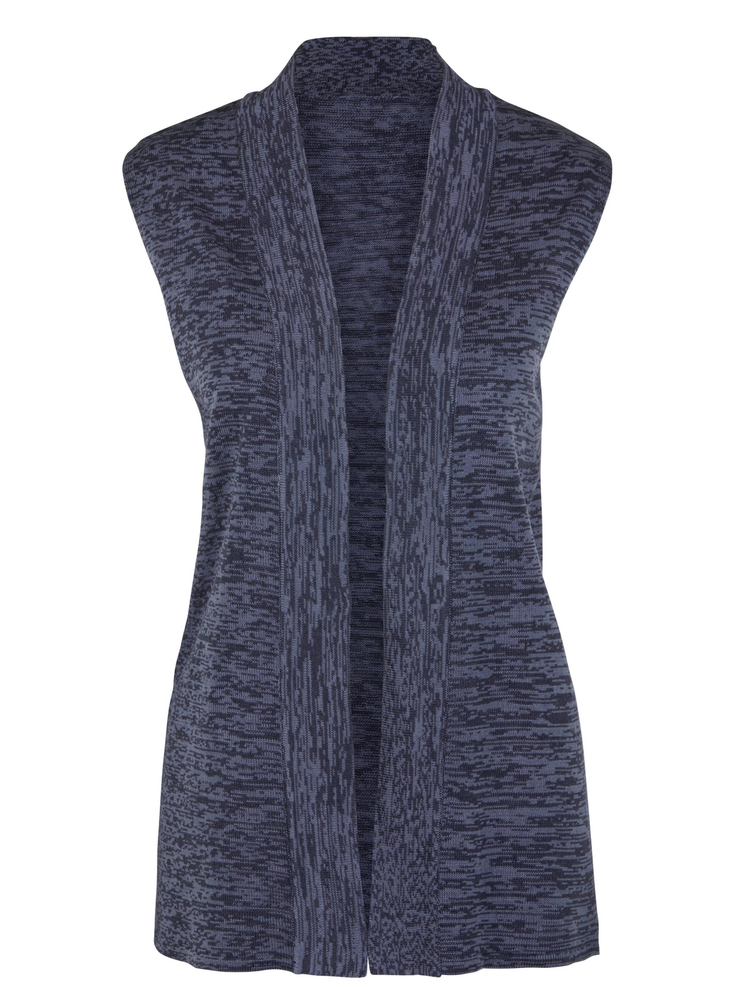 Strickweste - marine-meliert