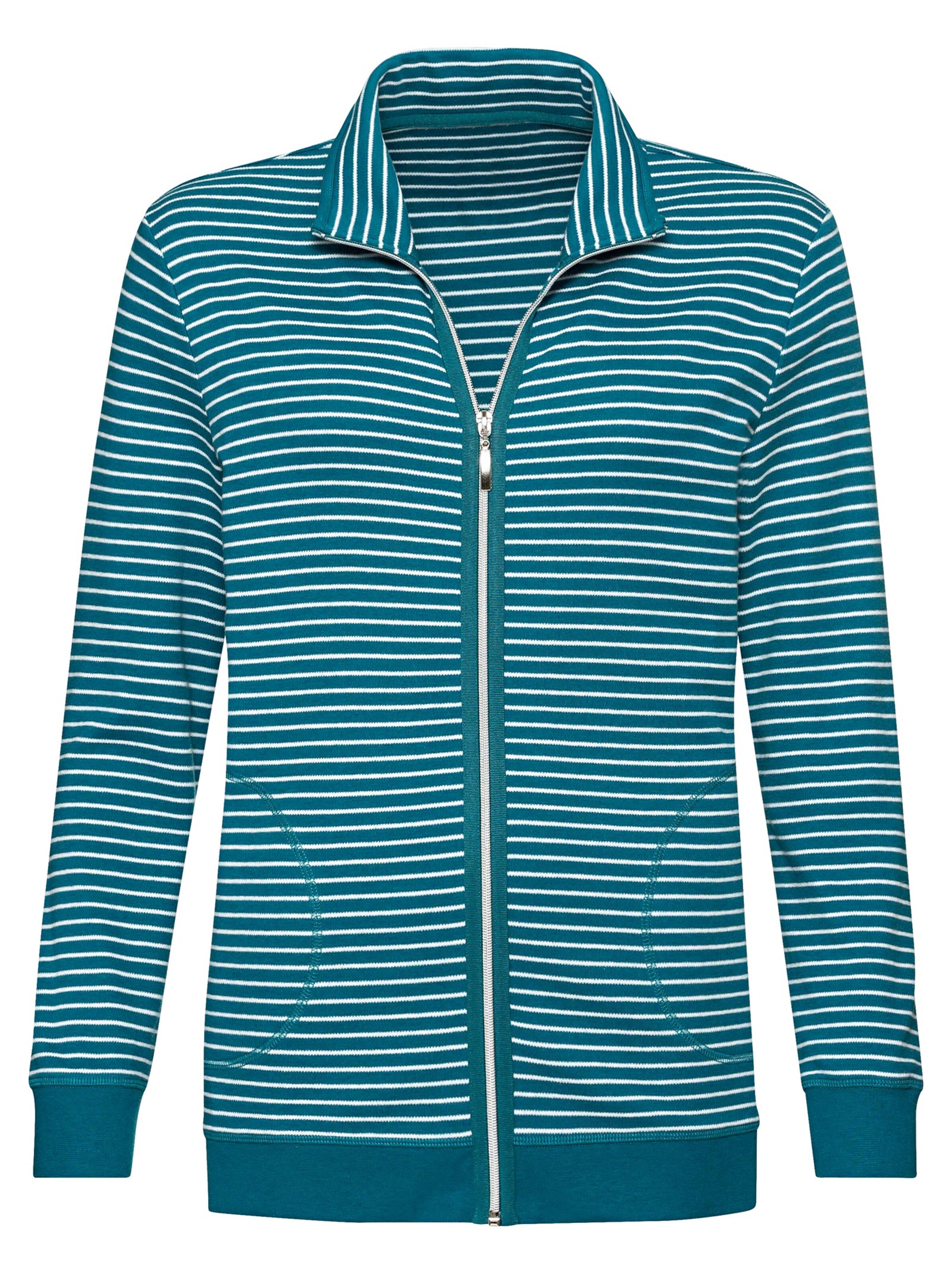 Hausanzug - petrol-gestreift