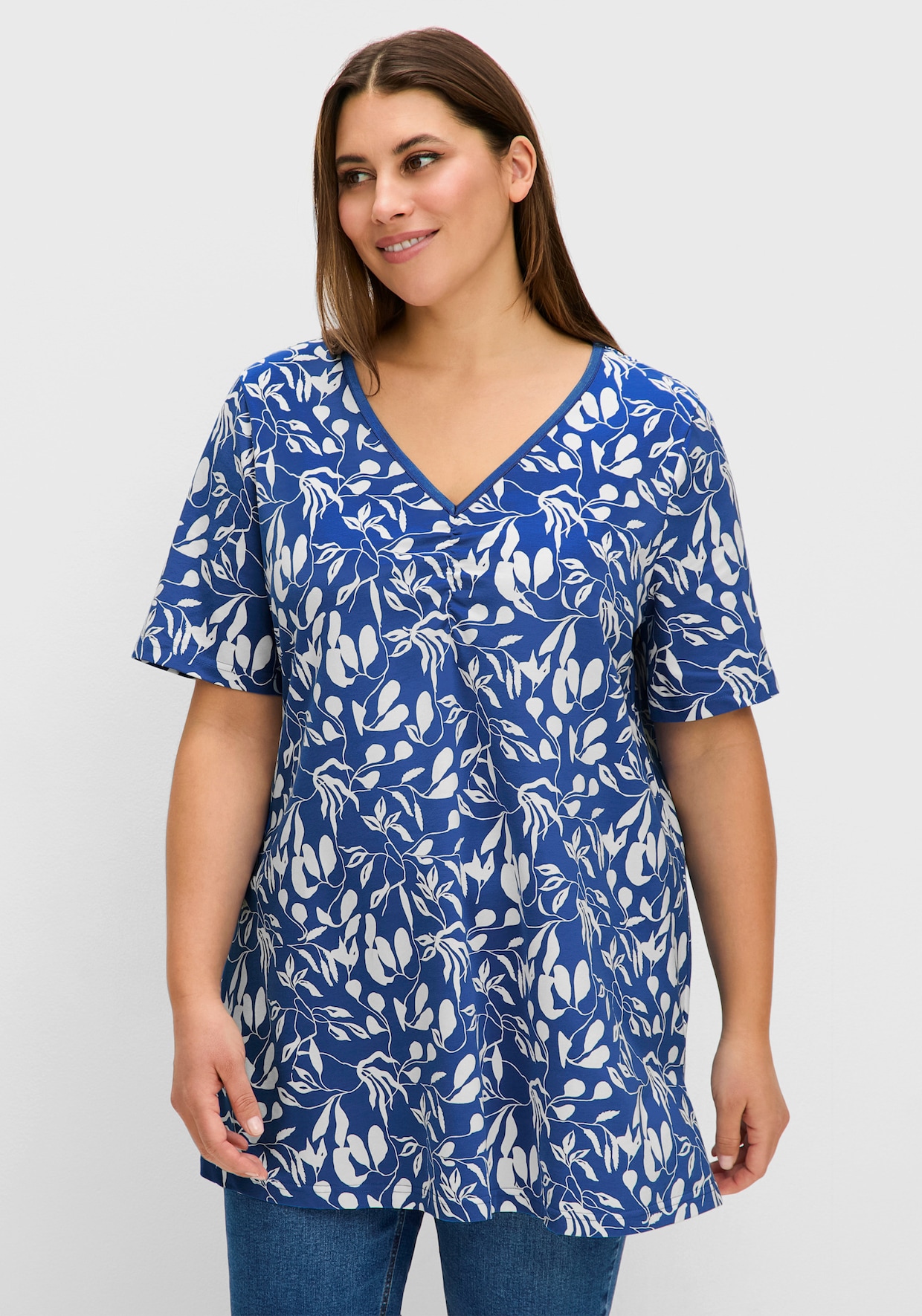 sheego T-Shirt - blaubeere-gemustert