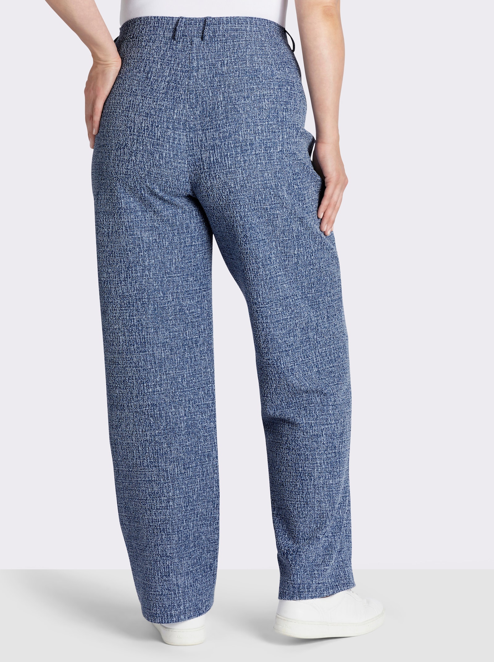 sheego Jerseyhose aus weichem Bouclé - jeansblau