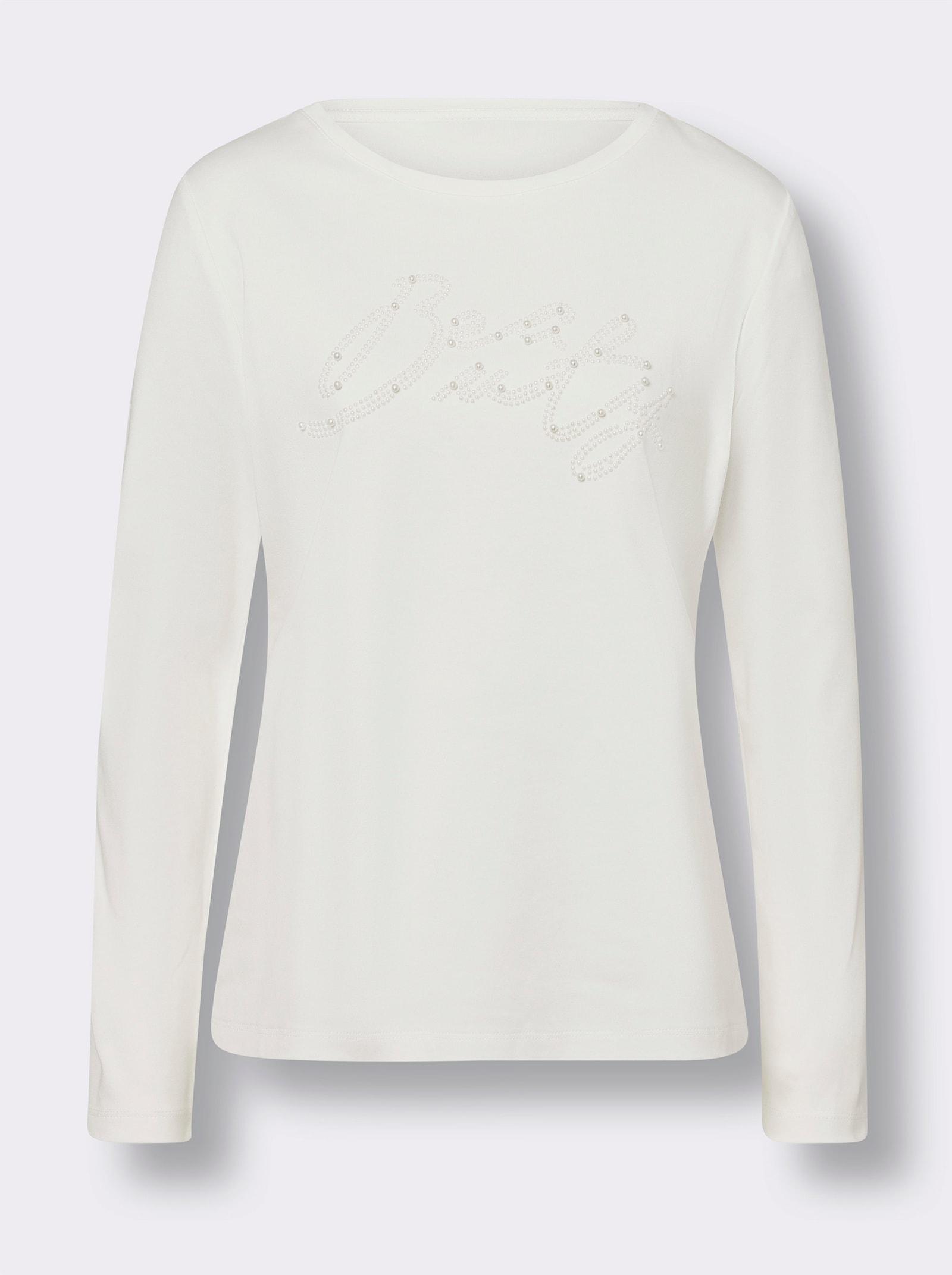 heine Tričko s ozdobnými perličkami - ecru