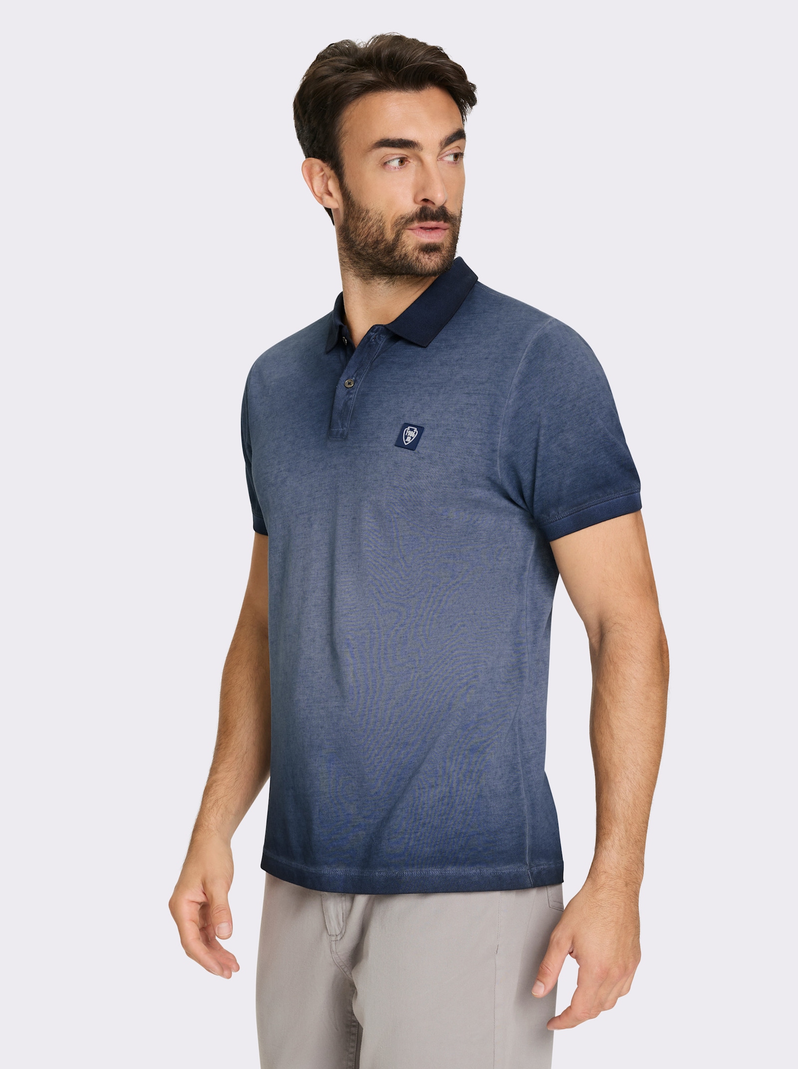 Catamaran Kurzarmshirt in verwaschener Optik - dunkelblau