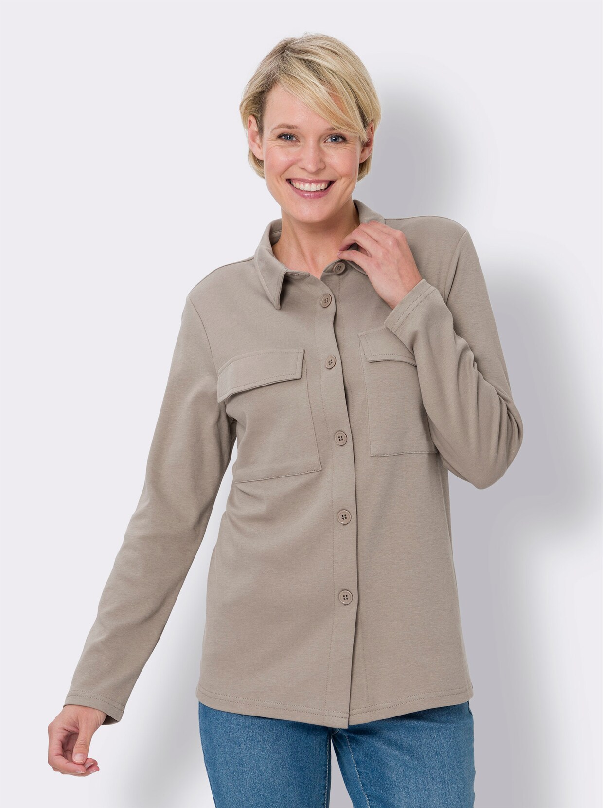 Shirtjacke - sesam