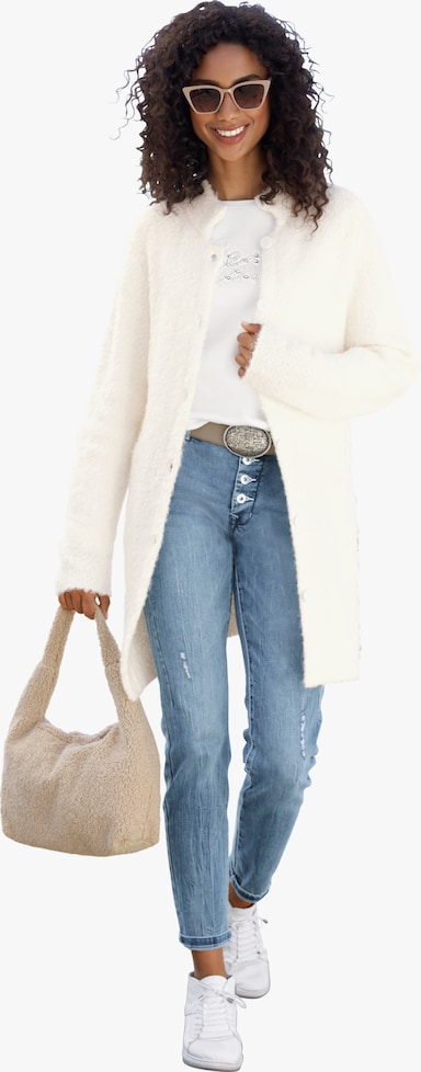 heine Veste longue en tricot - écru chiné