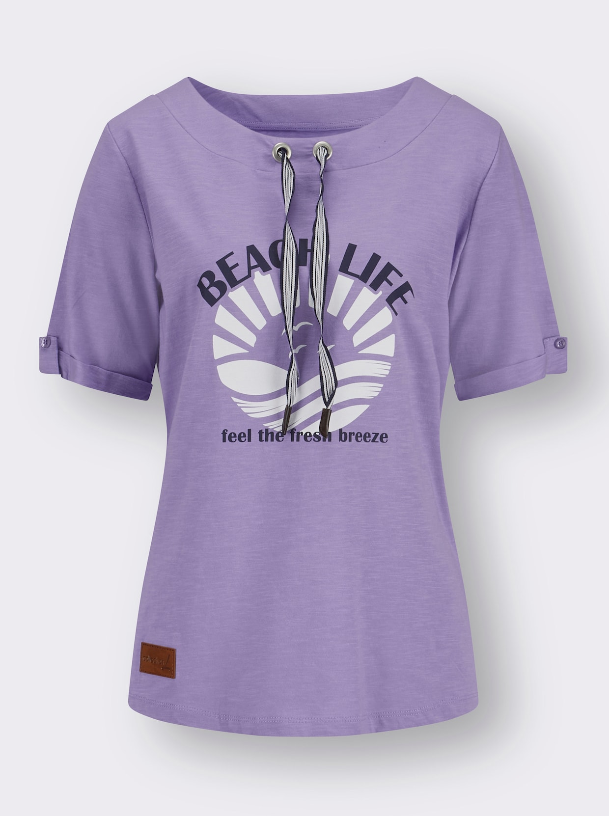 Shirt - lavendel-ecru-bedruckt