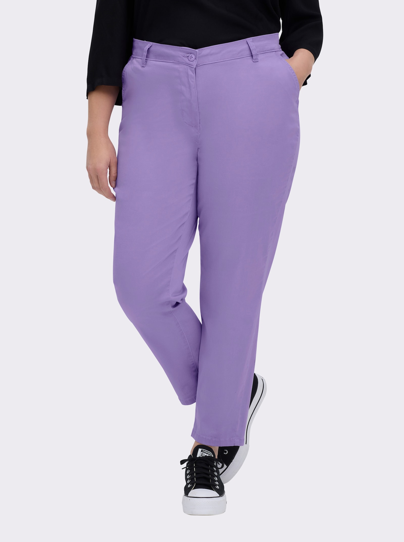 Chinohose in Baumwoll-Stretch-Qualität - lavendel