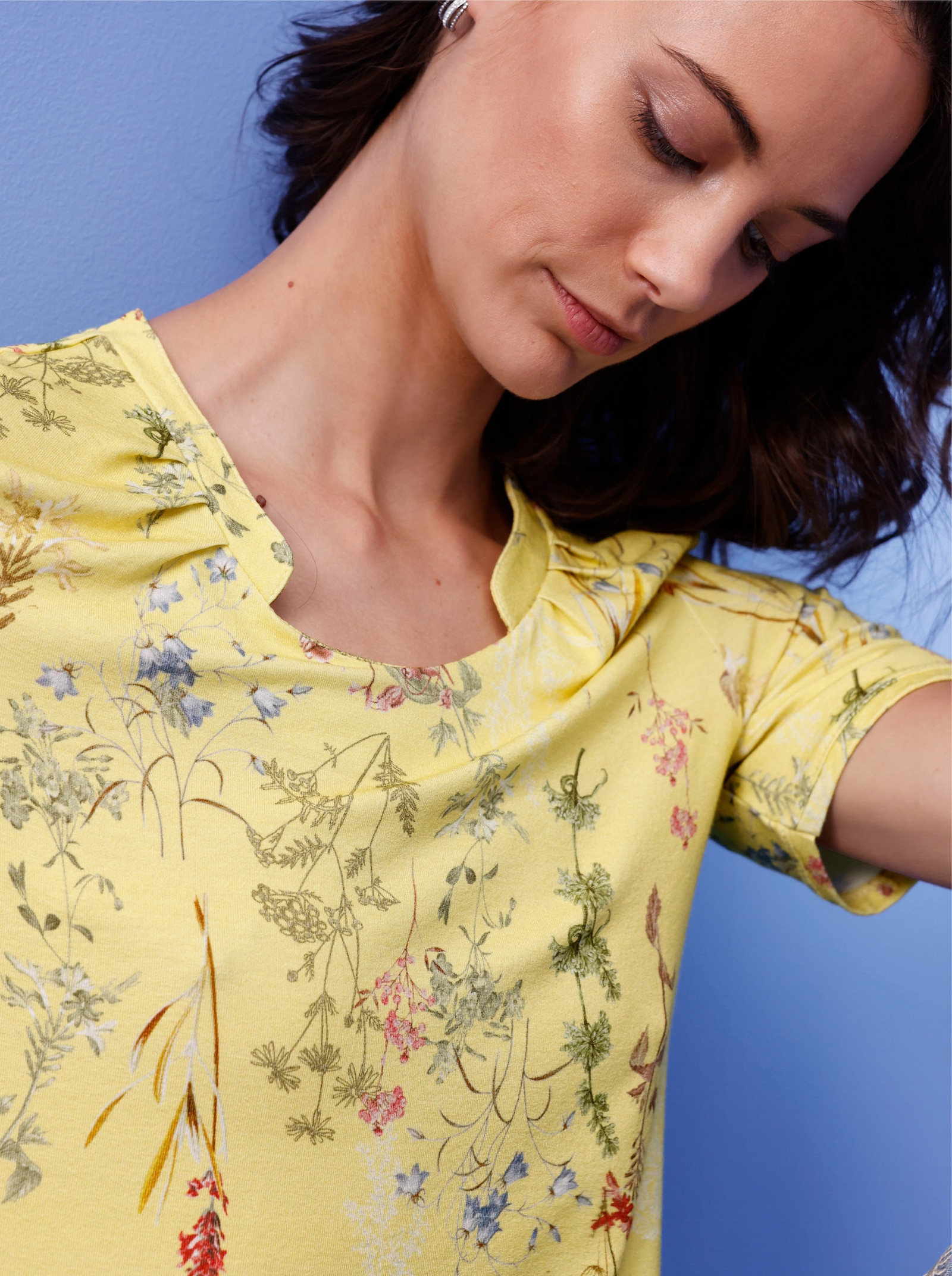 CREATION L PREMIUM Kurzarmshirt in Lyocell-Qualität - zitrone-erdbeere-bedruckt