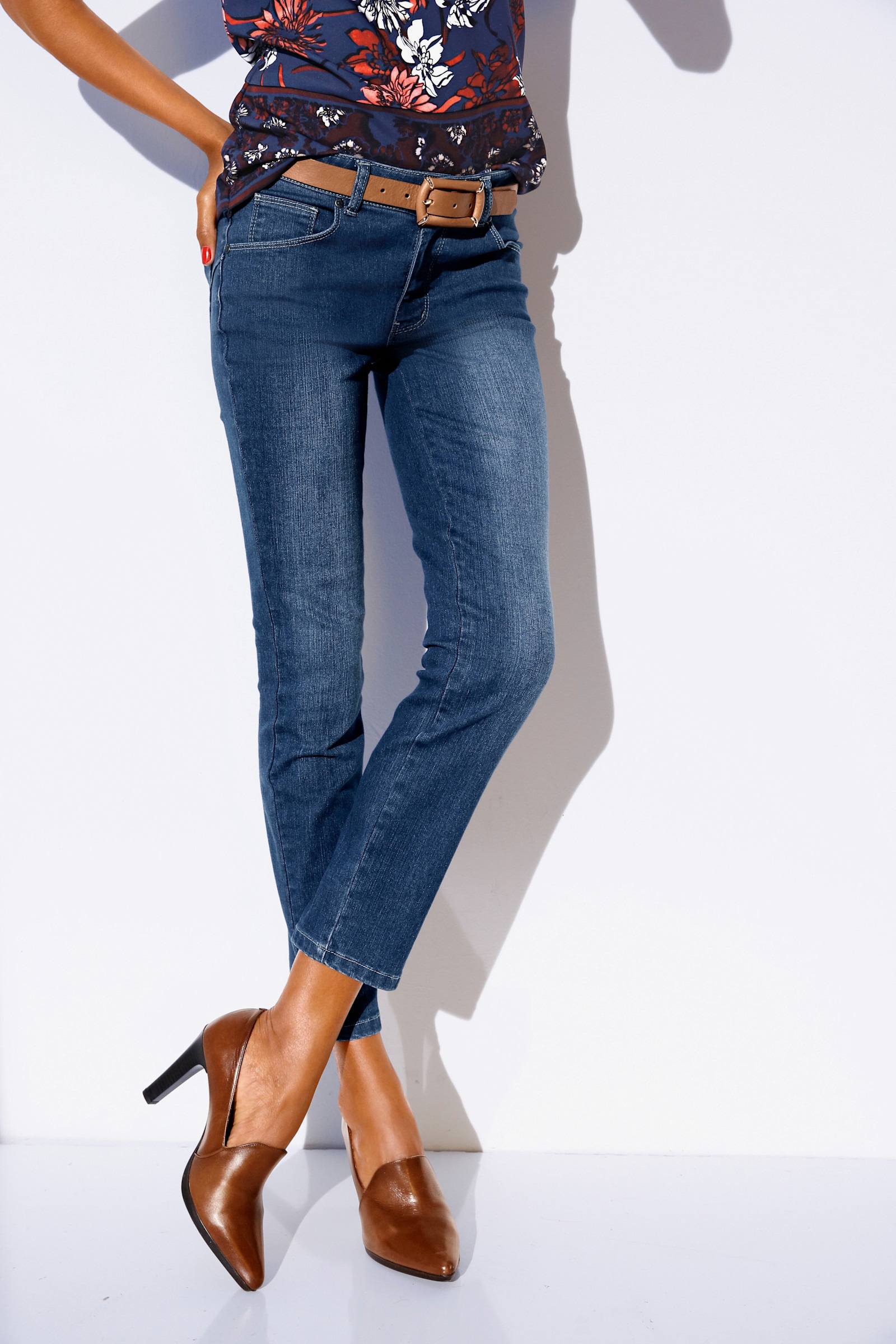 heine 7/8-Jeans mit Power-Mesh - blue denim