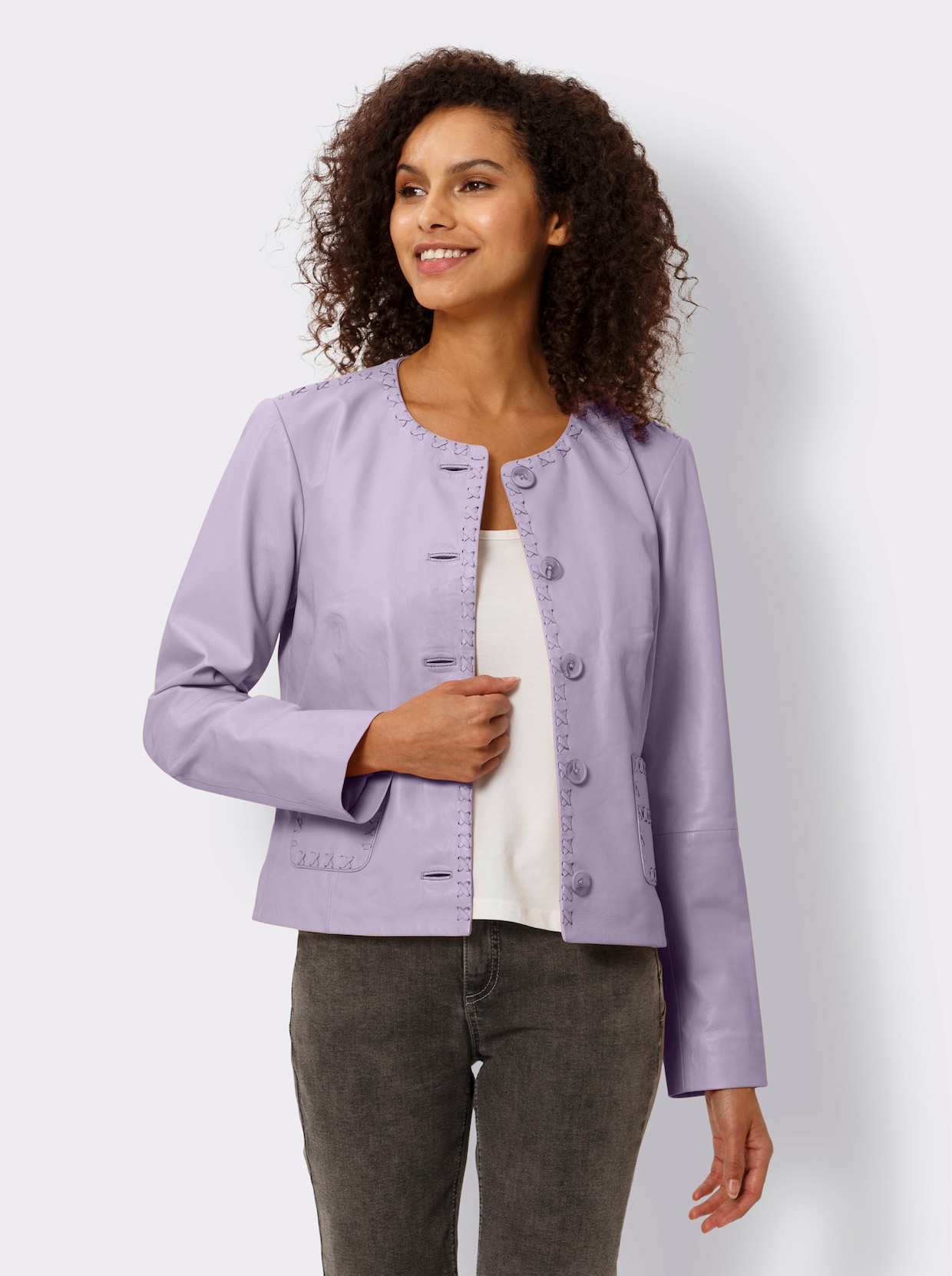 heine Veste en cuir - parme