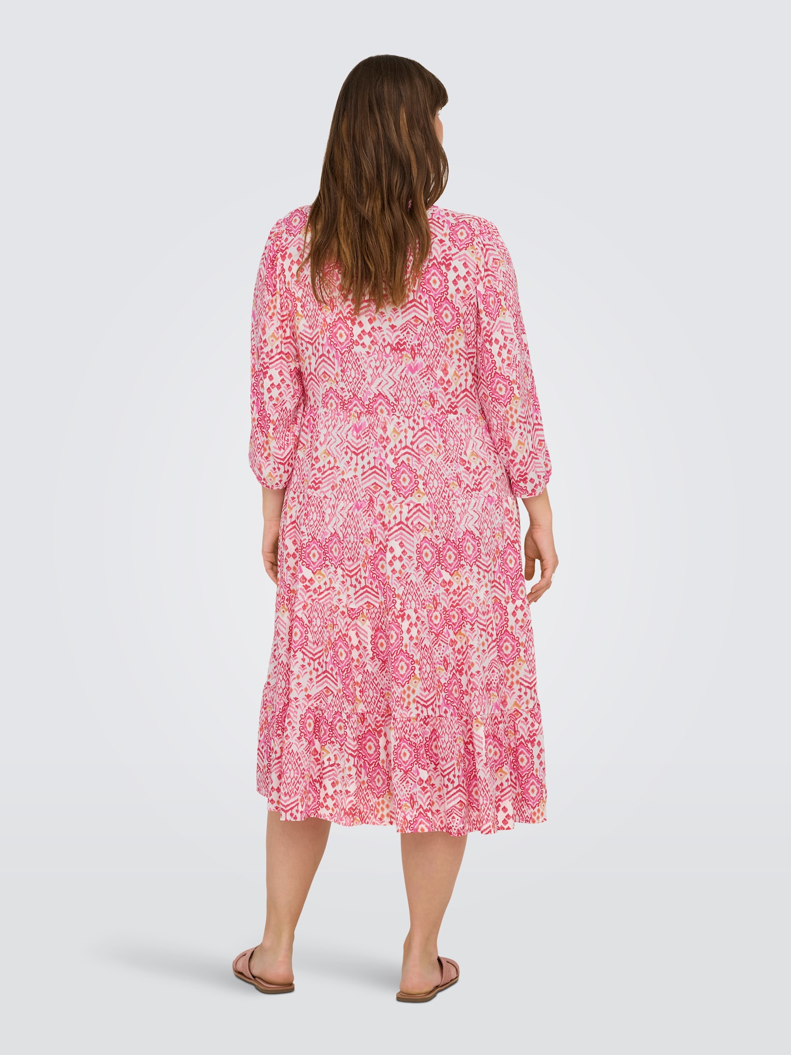 ONLY CARMAKOMA Tunikakleid - cloud dancer aop:sikka graphic