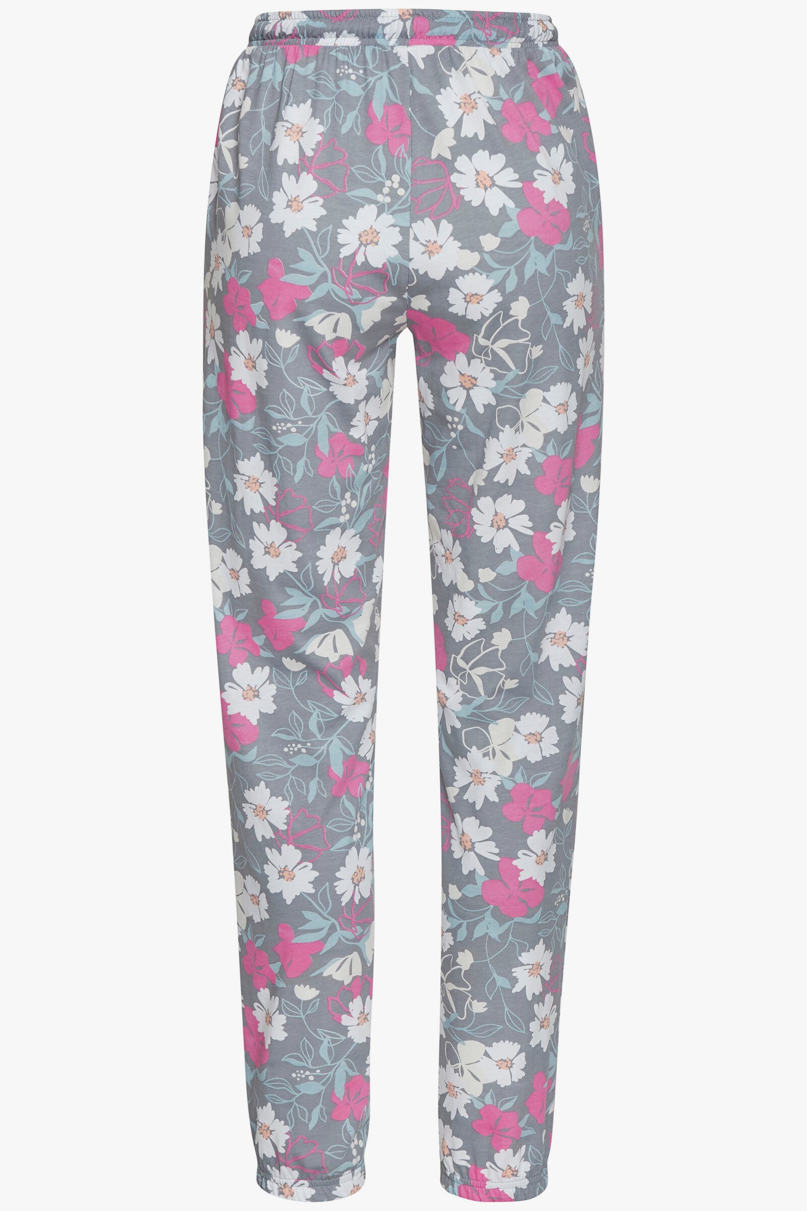 Vivance Dreams Pyjamahose - grau-rosa-geblümt