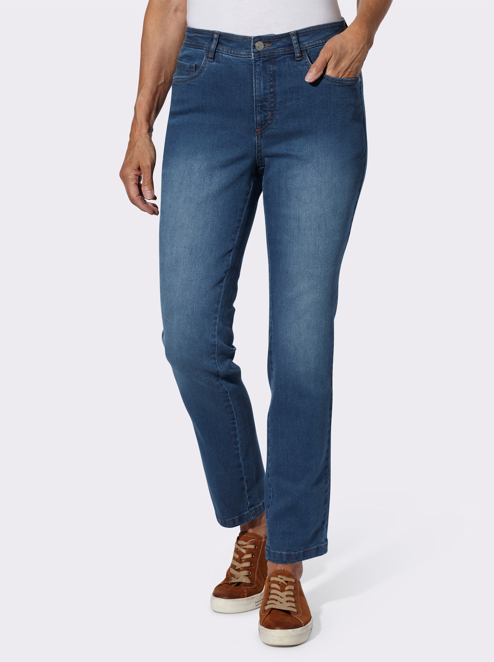 Jeans i 5-ficksmodell - blue-stone-washed