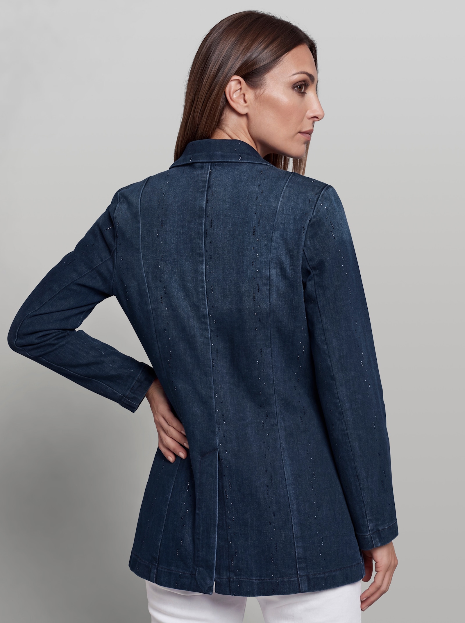 heine Jeansblazer mit Glitzersteinchen - dark blue