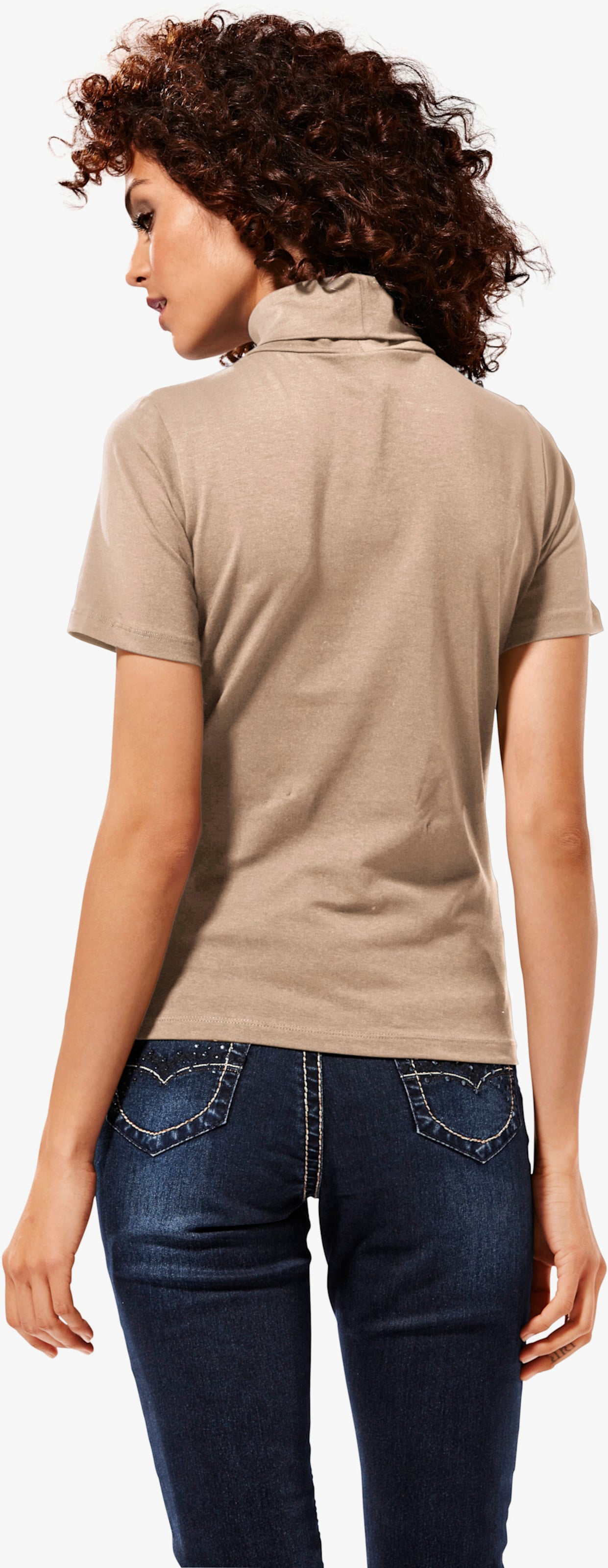 heine Rollkragenshirt in taillierter Form - sand