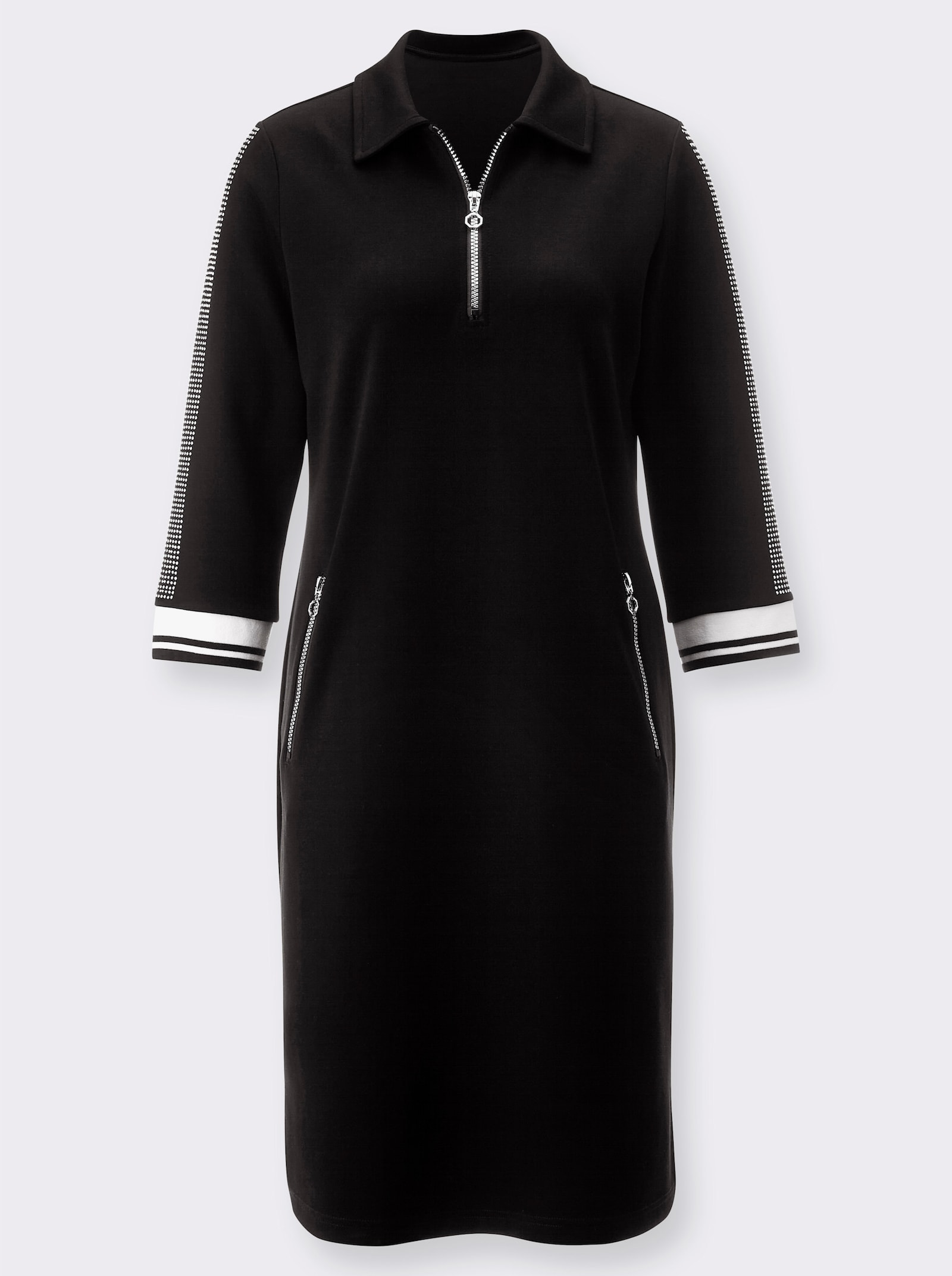 Polokleid im hochwertigen Modal-Mix - schwarz