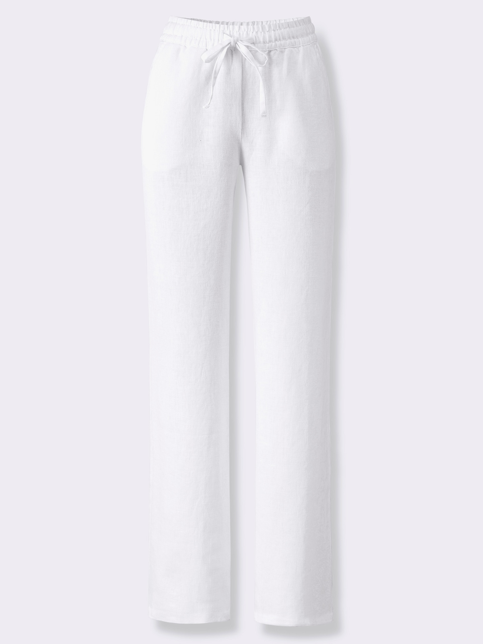 heine Linnen broek met wijde pijp - wit