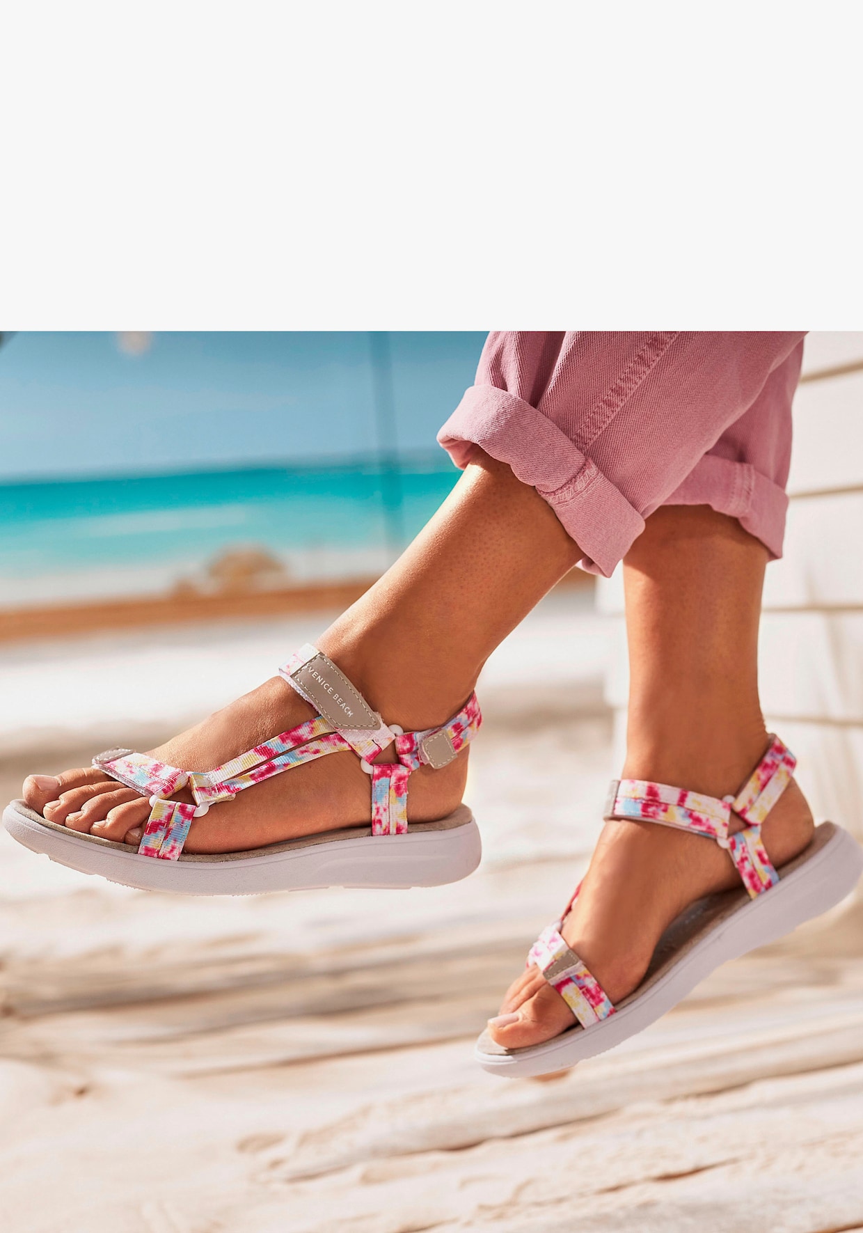 Venice Beach sandalen - lichtgrijs/roze