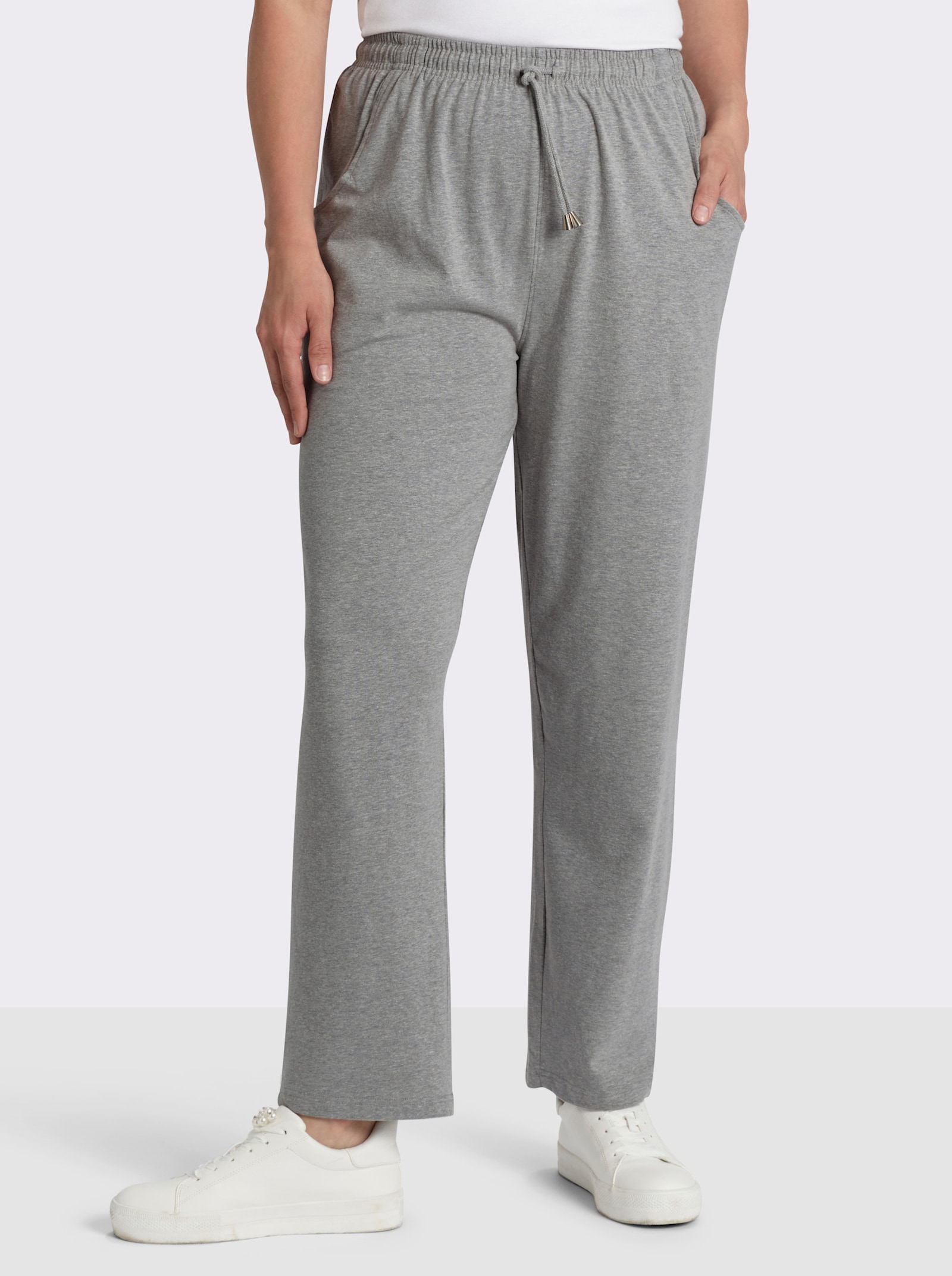 Freizeithose mit Kordelzug - grau