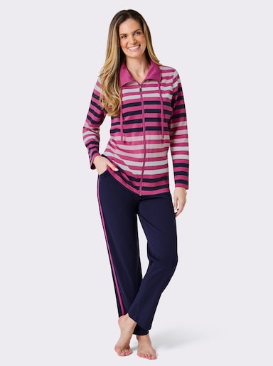 feel good Hausanzug - marine-erika-geringelt