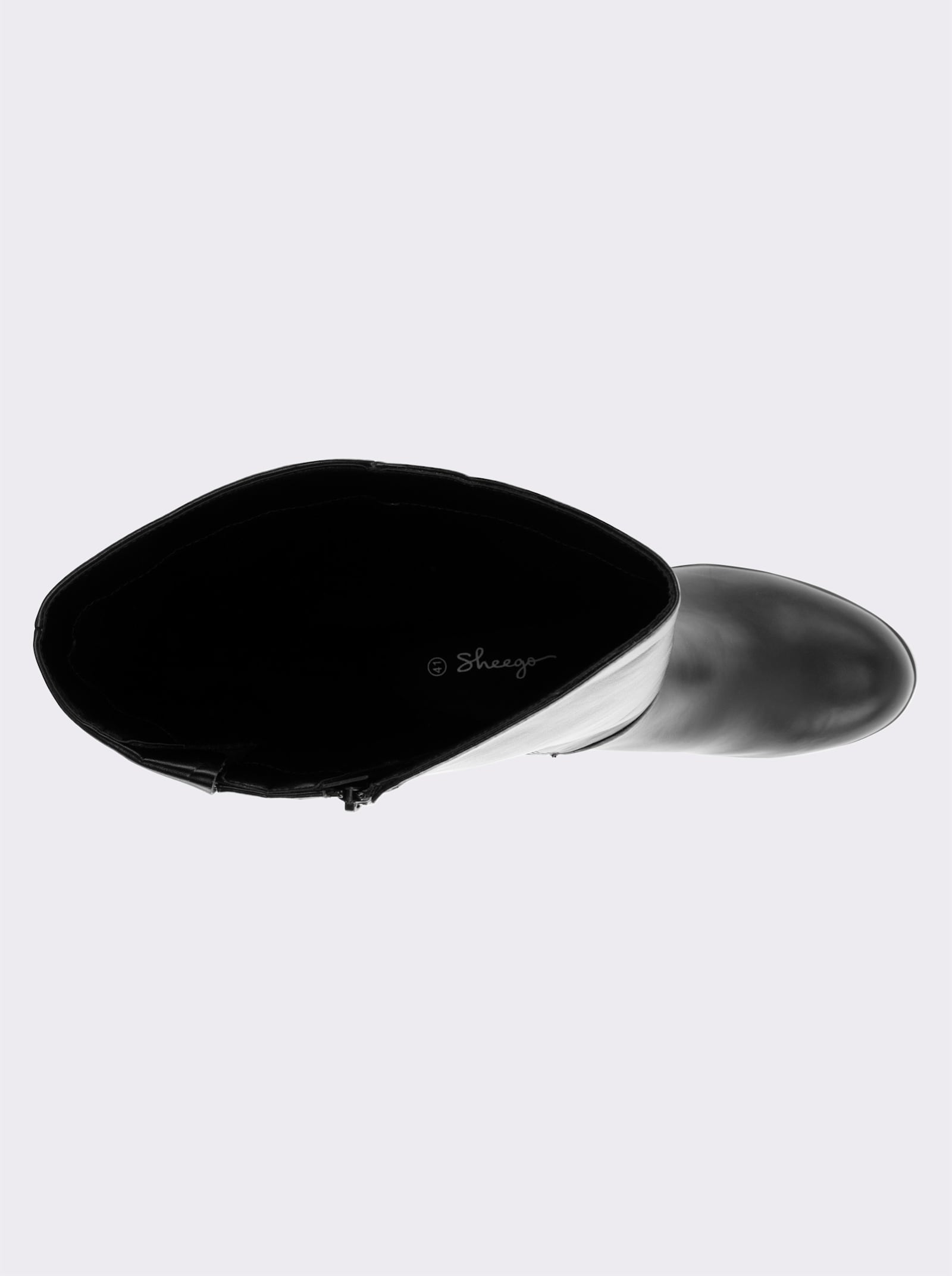 sheego Weitschaftstiefel mit Stretcheinsatz - schwarz