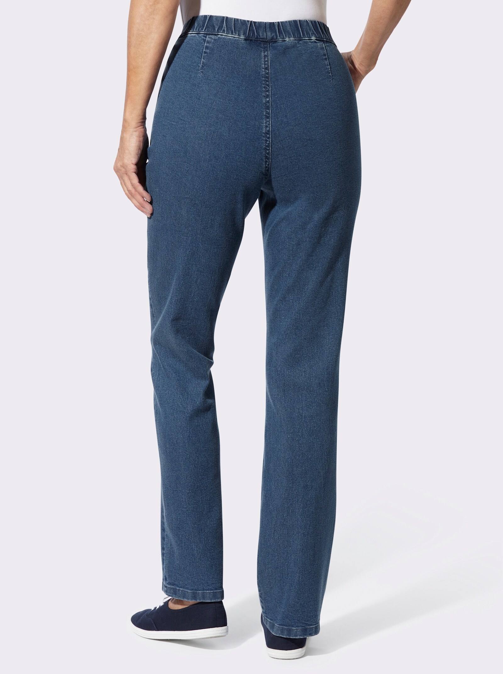 Schlupfjeans mit 2 Taschen vorne - blue-stone-washed