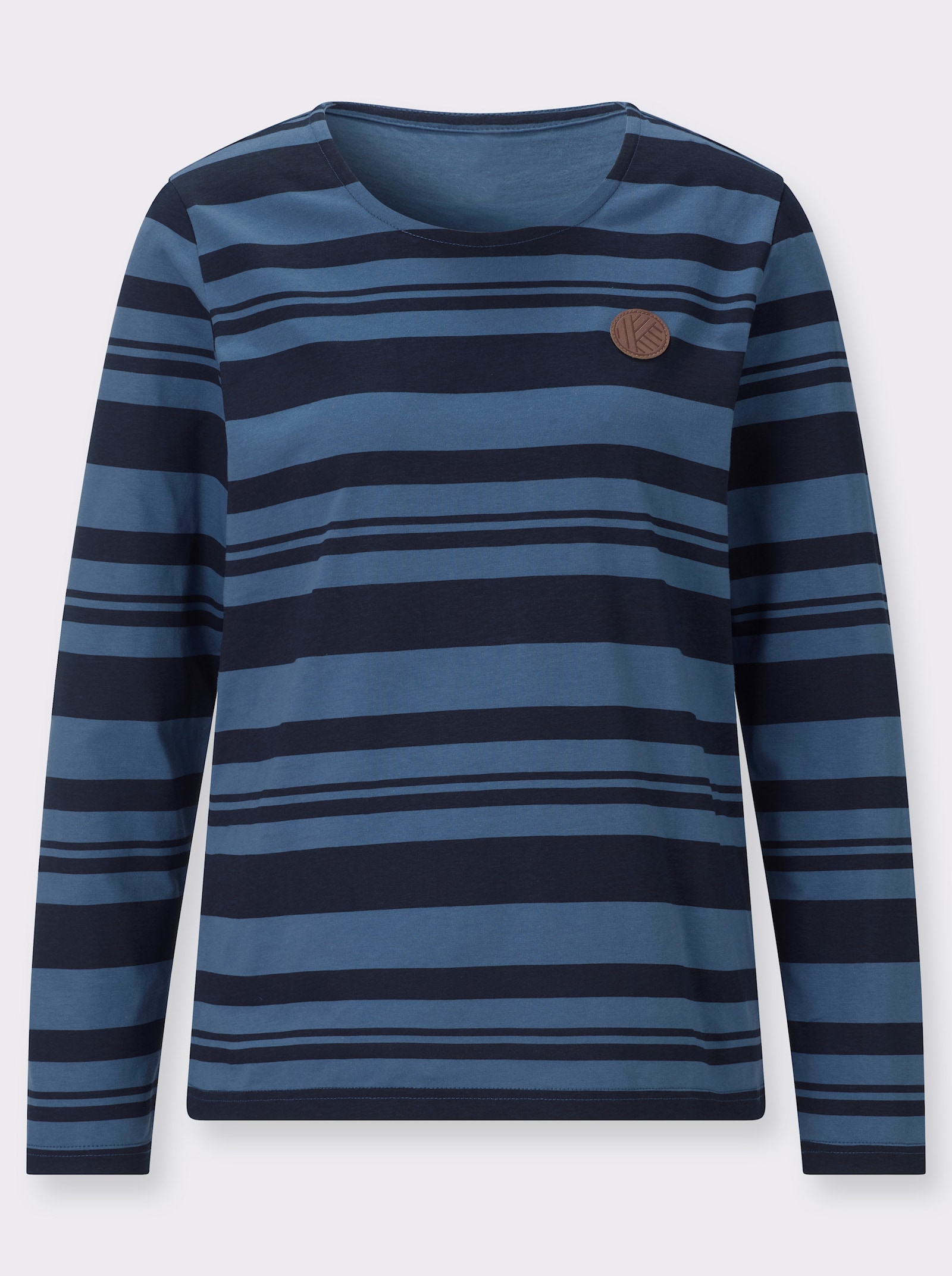 Streifenshirt mit Rundhals-Ausschnitt - jeansblau-marine-gestreift