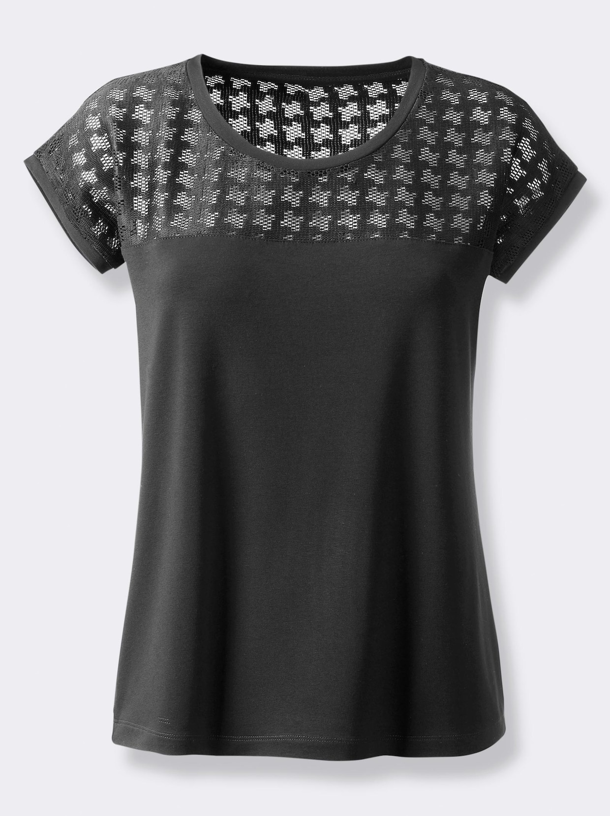Spitzenshirt - schwarz