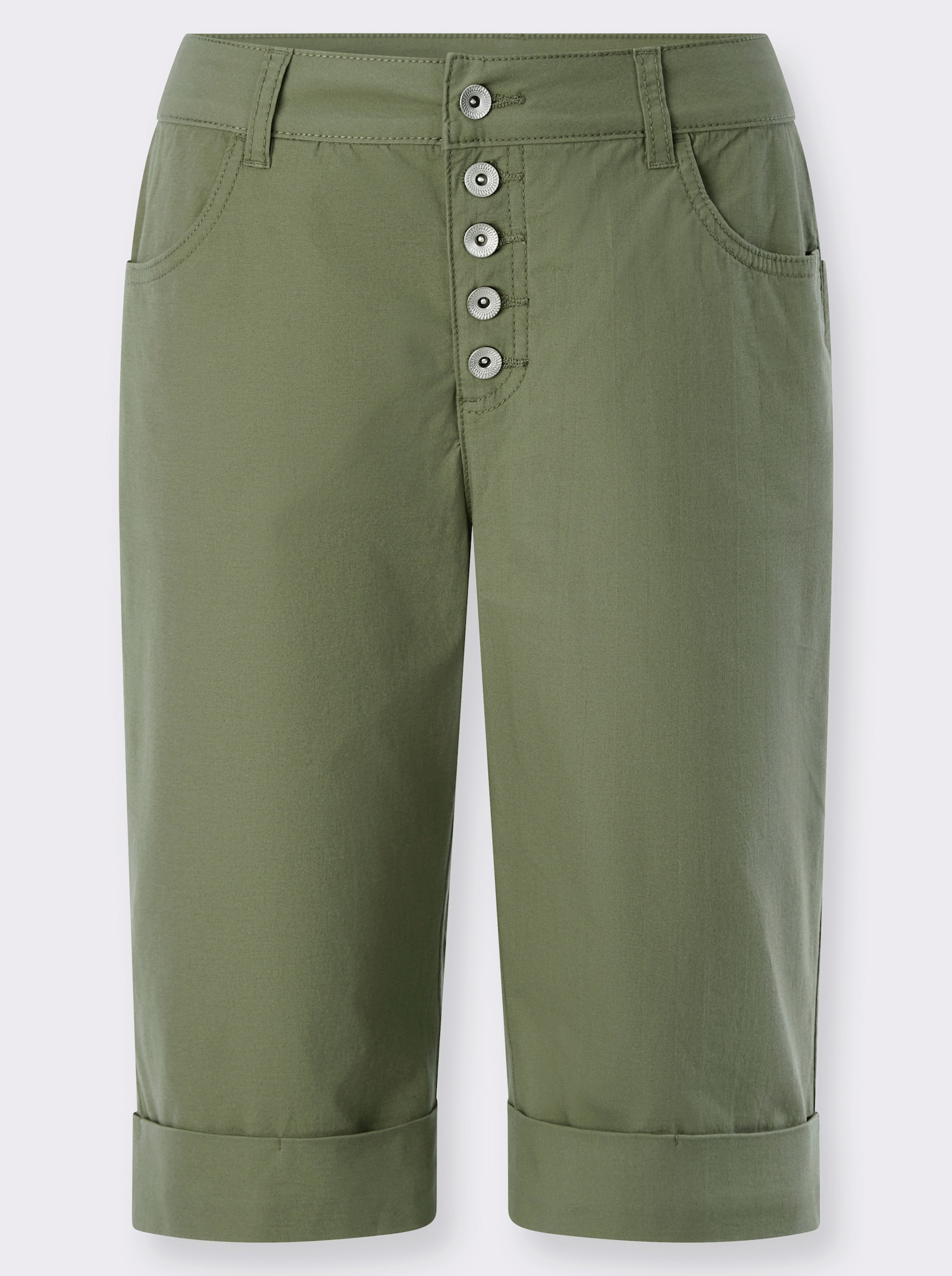 heine Jeansshort mit sichtbarer Knopfleiste - khaki