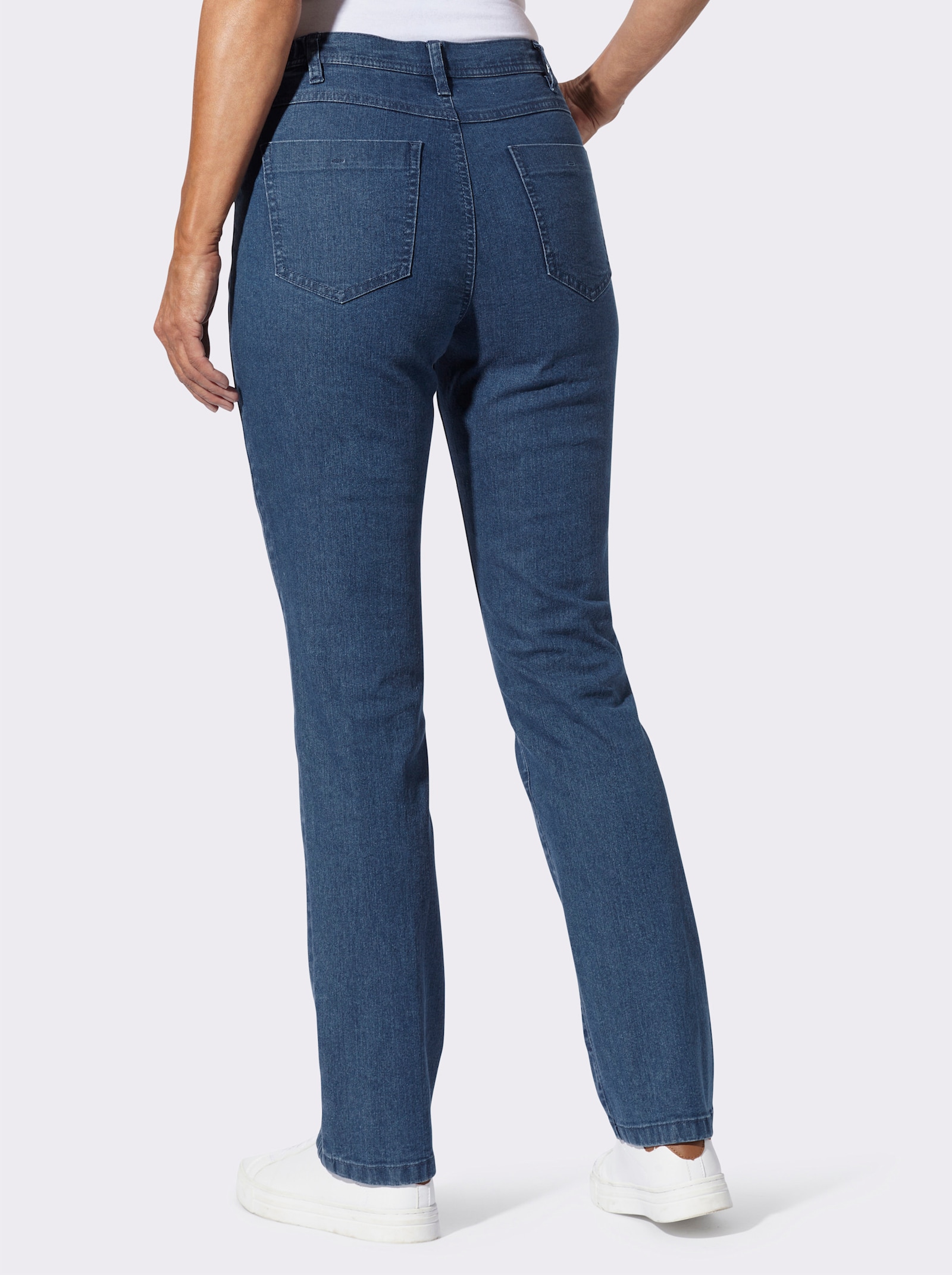Jeans mit seitlichem Einsatz - blue-stone-washed