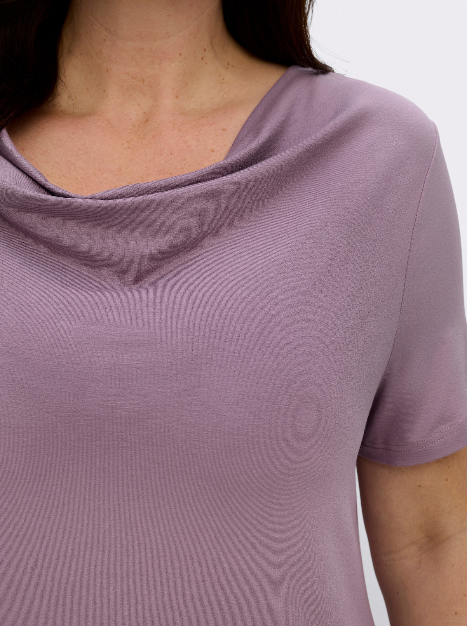 Wasserfallshirt mit kurzen Ärmeln - lavendel