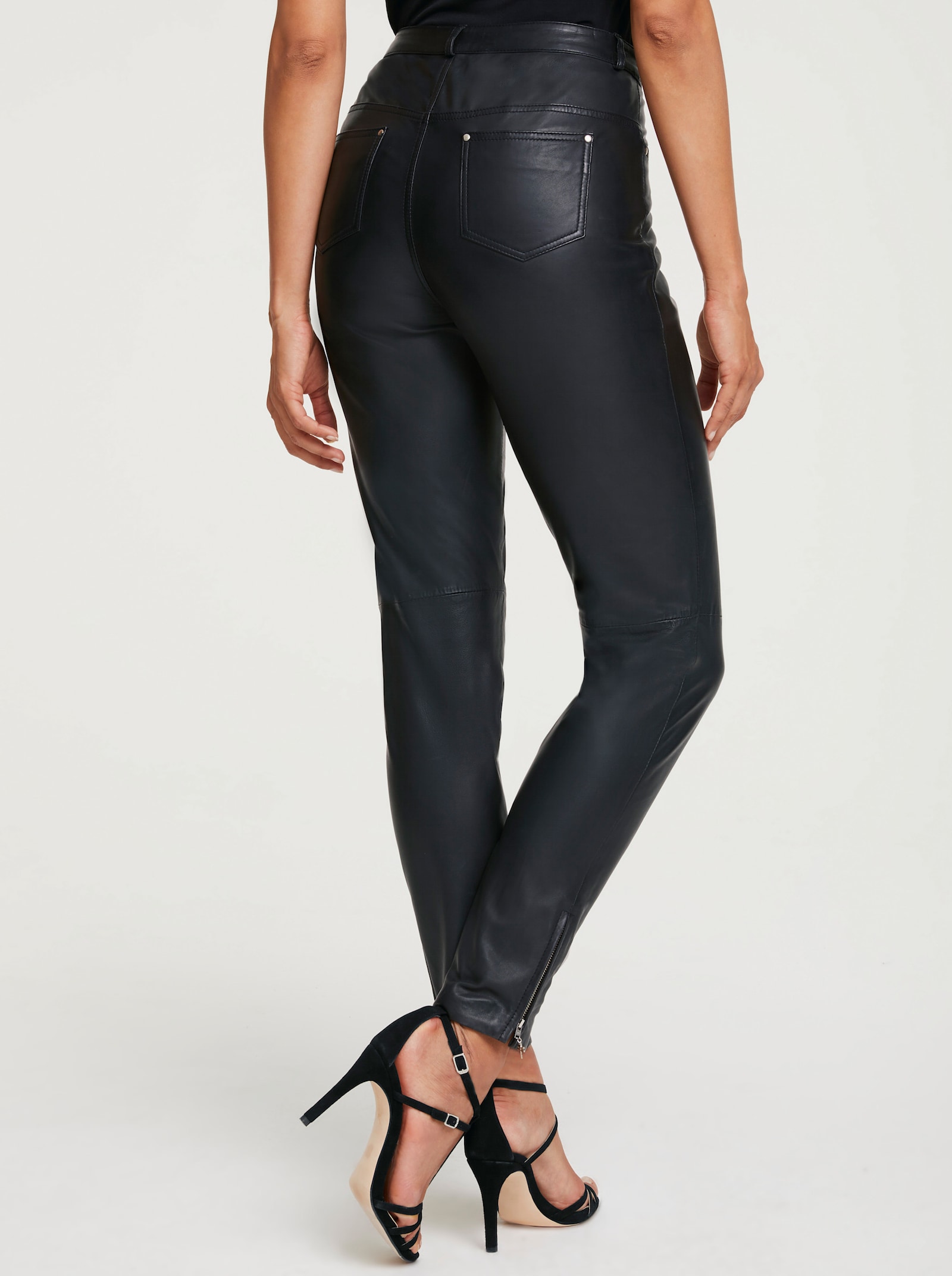 heine Pantalon skinny en cuir - noir
