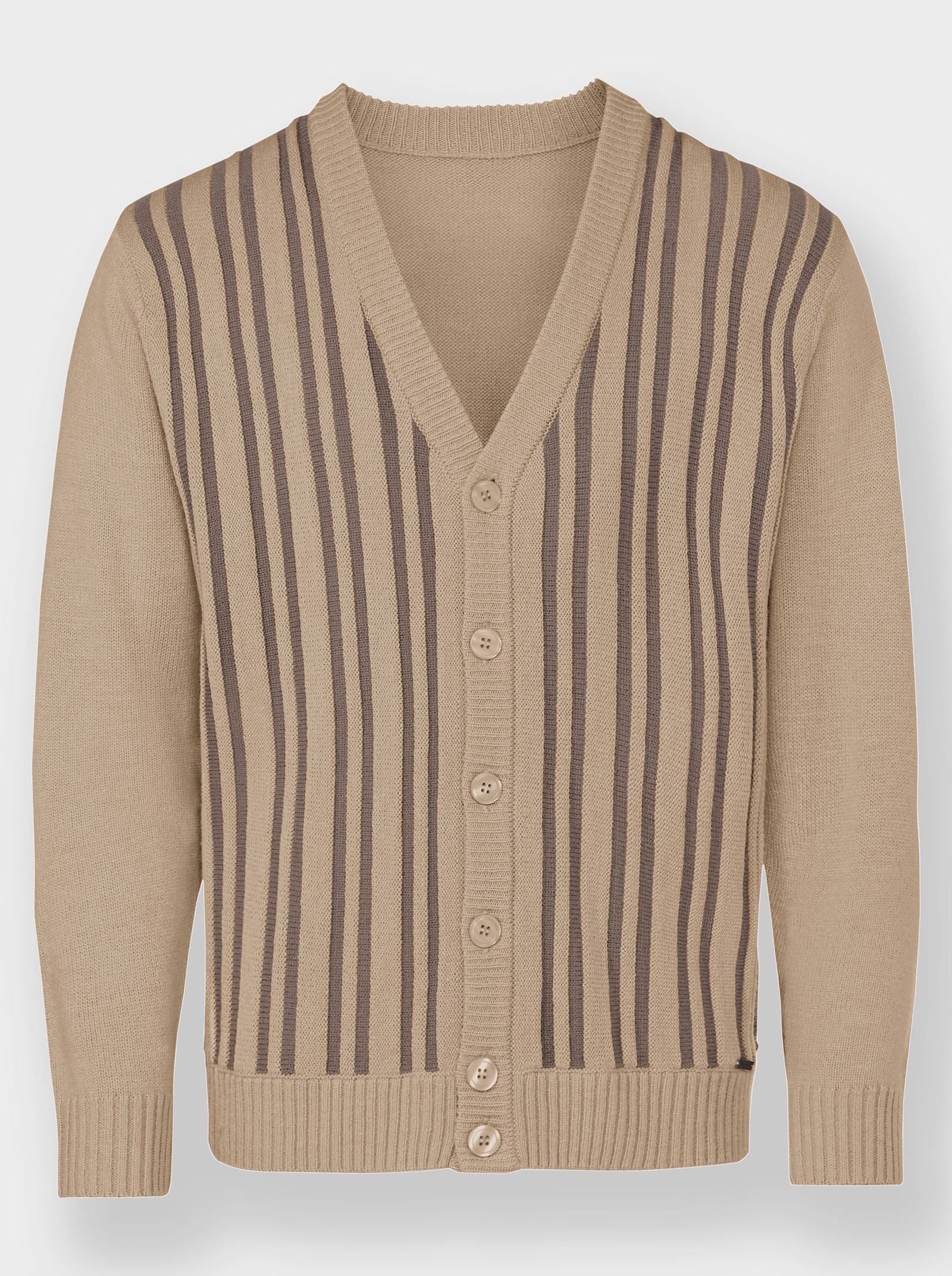 Marco Donati Strickjacke mit zweifarbigem Strukturmuster vorne - beige-dunkeltaupe-gemustert