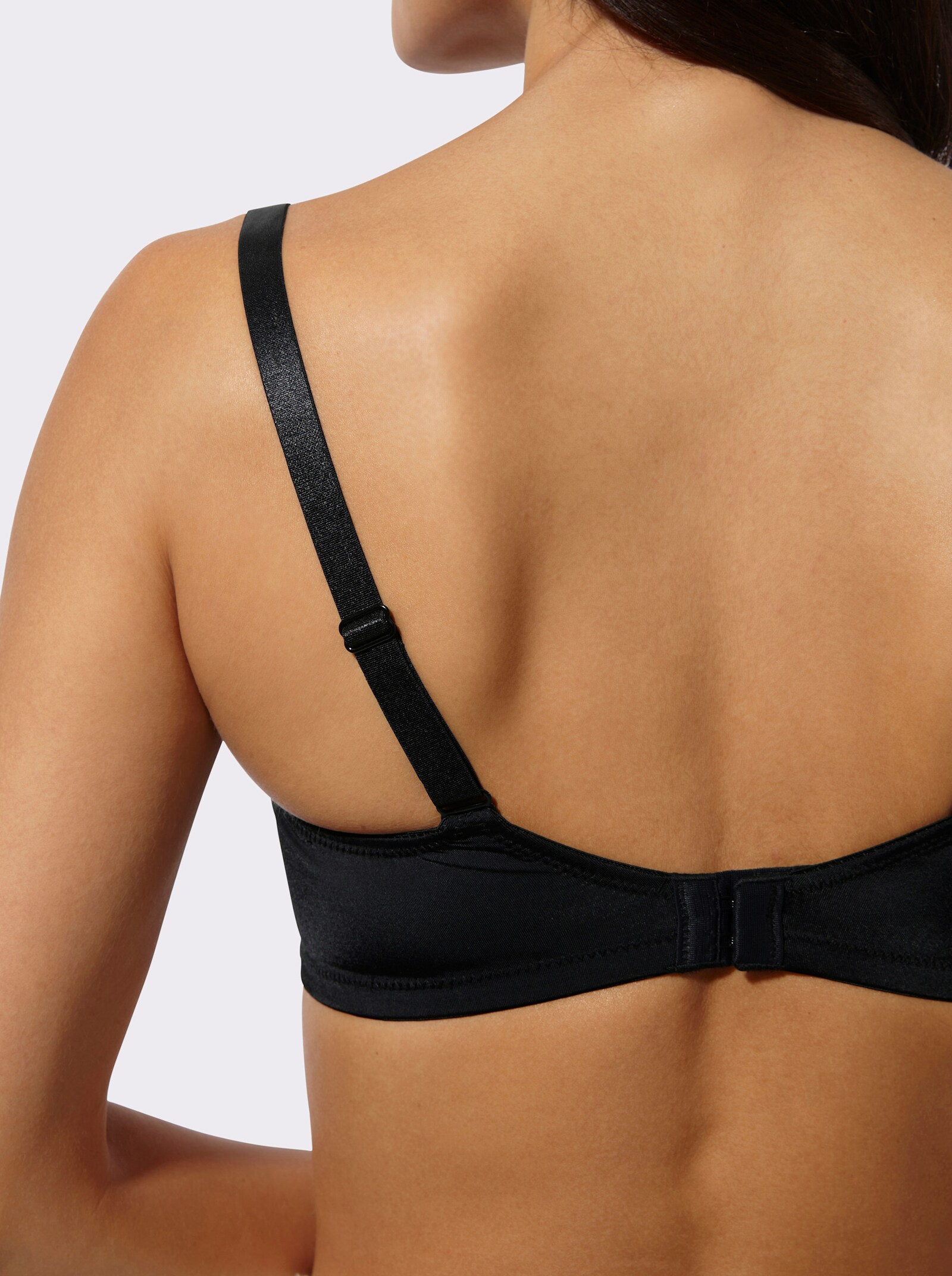 wäschepur BH ohne Bügel mit transparenter Spitze - schwarz